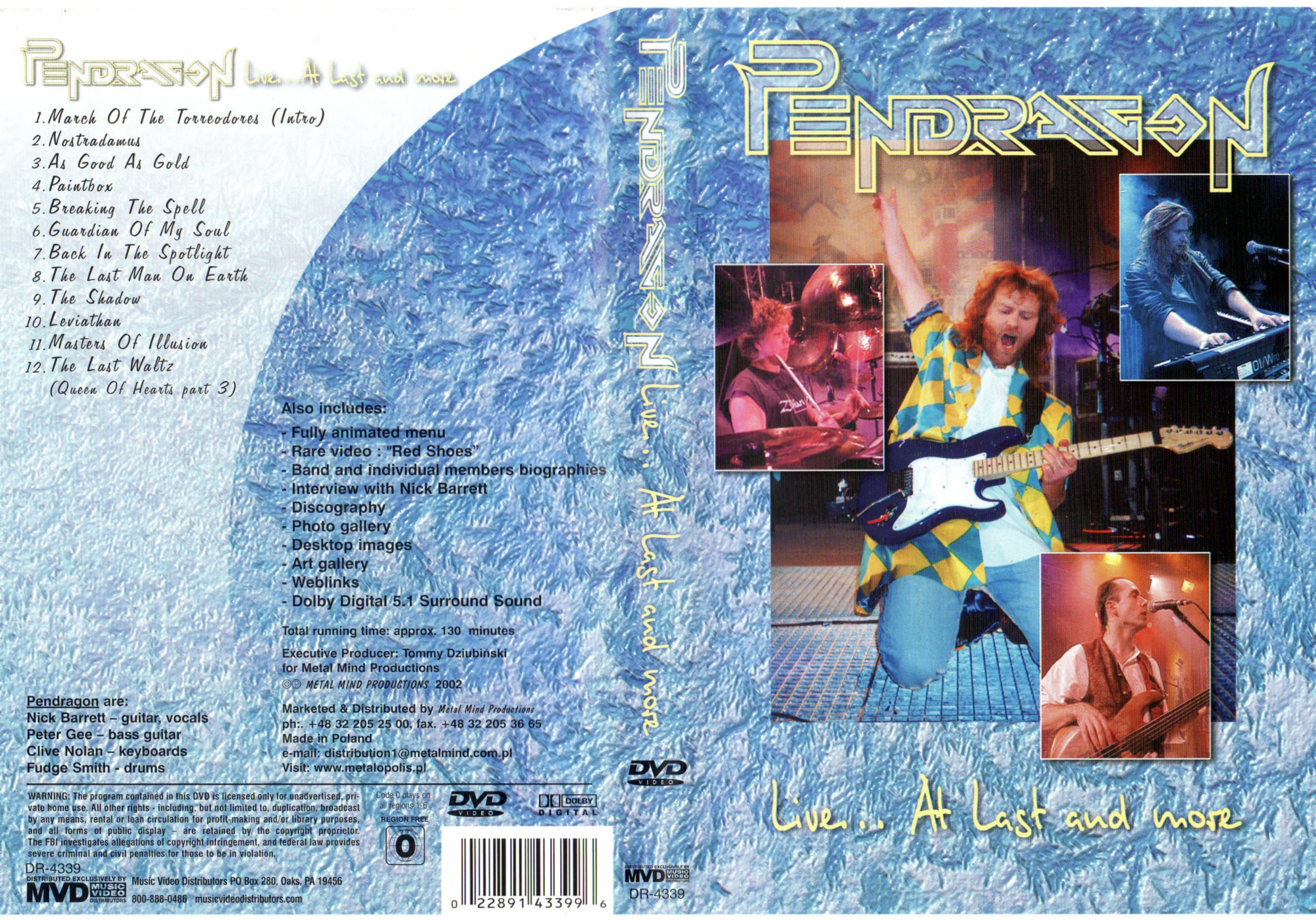Jaquette DVD Pendragon Live at last and more