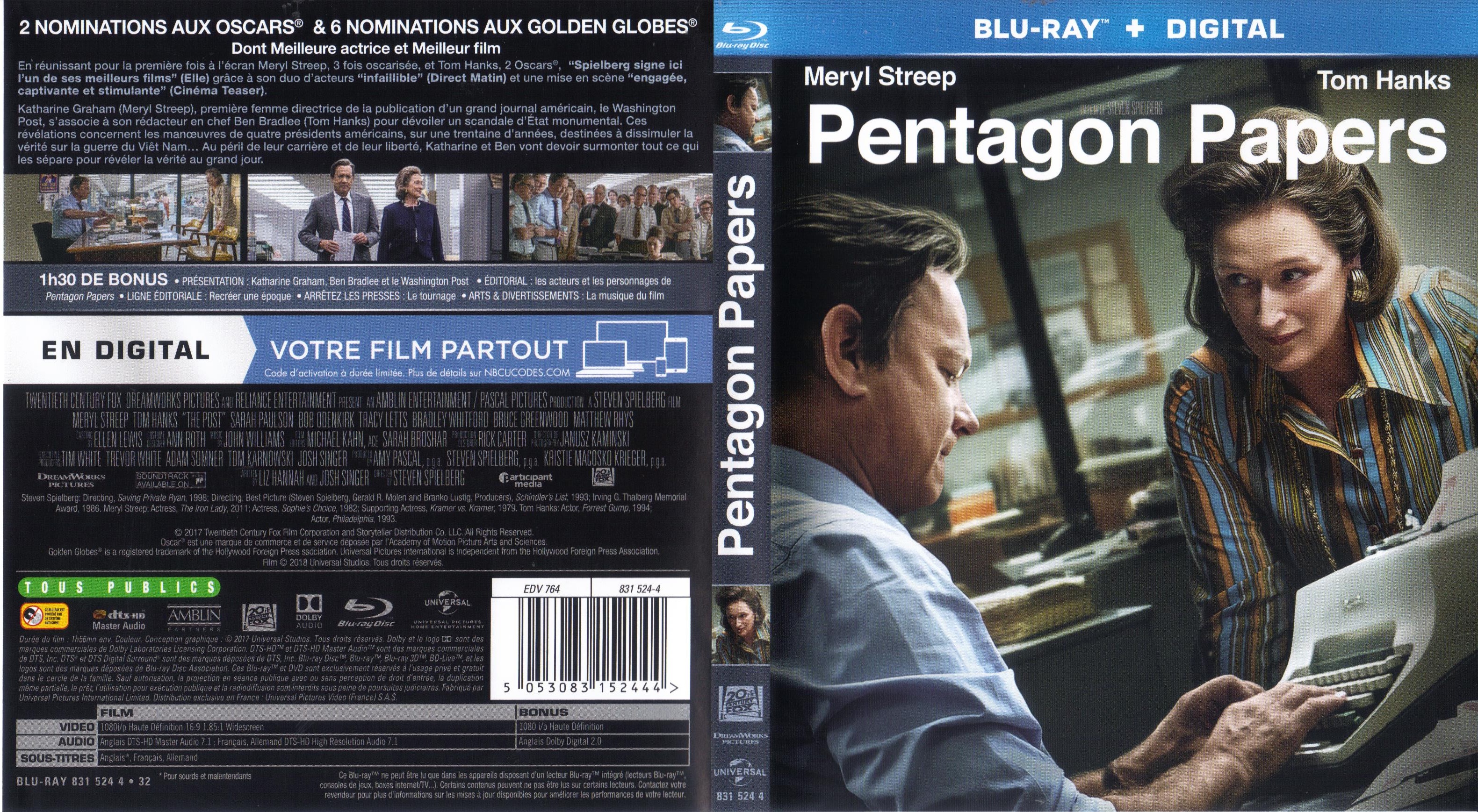 Jaquette DVD Pentagon papers (BLU-RAY) v2