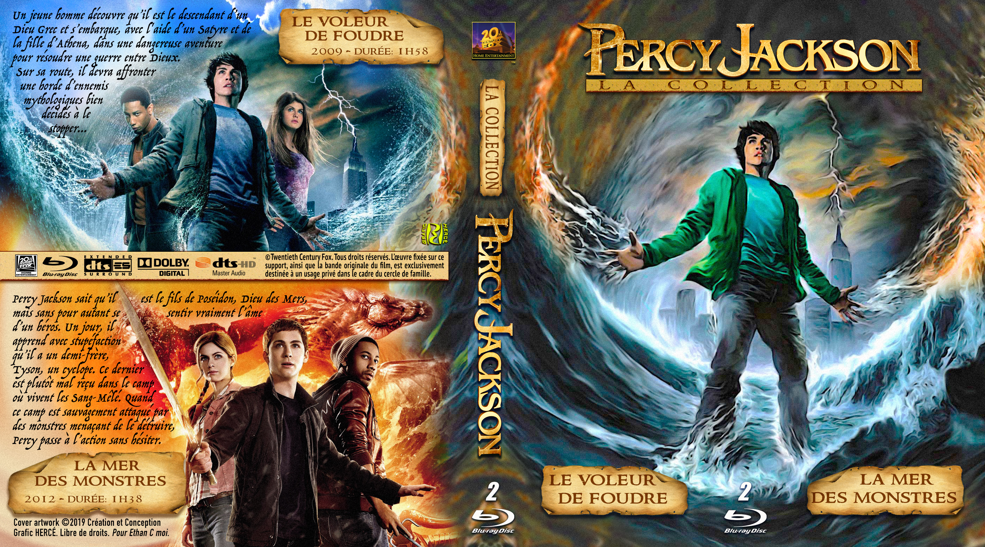 Jaquette DVD Percy Jackson 1 et 2 custom (BLU-RAY)