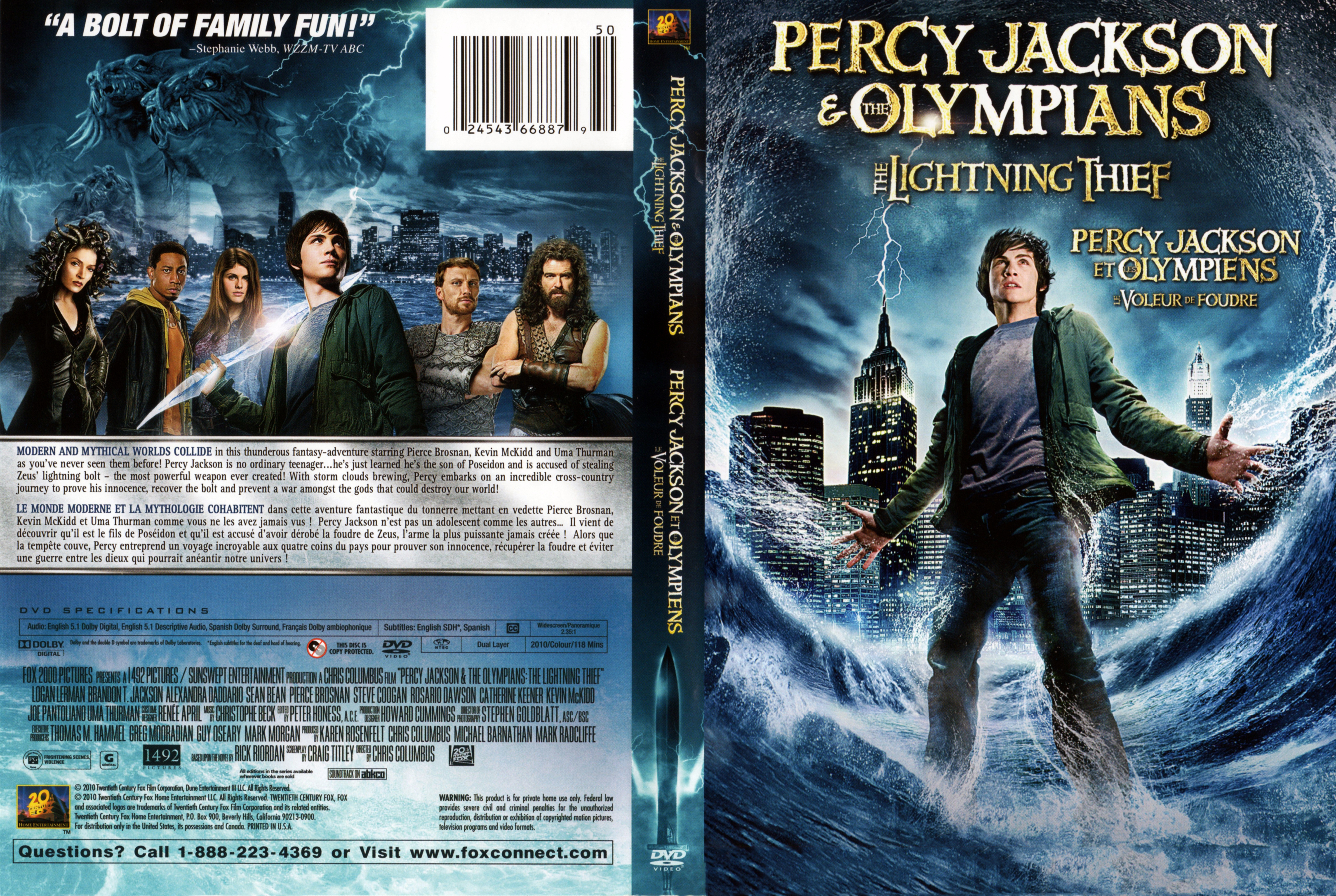 Jaquette DVD Percy Jackson The Olympians The Lightning Thief (Canadienne)