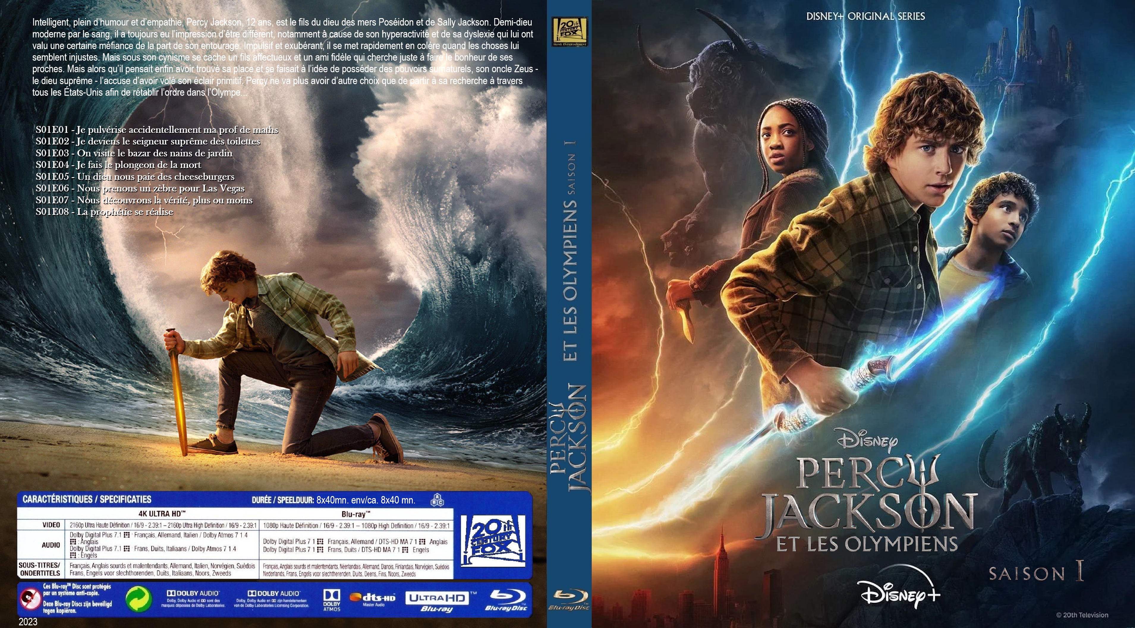 Jaquette DVD Percy Jackson et les Olympiens saison 1 custom (BLU-RAY)