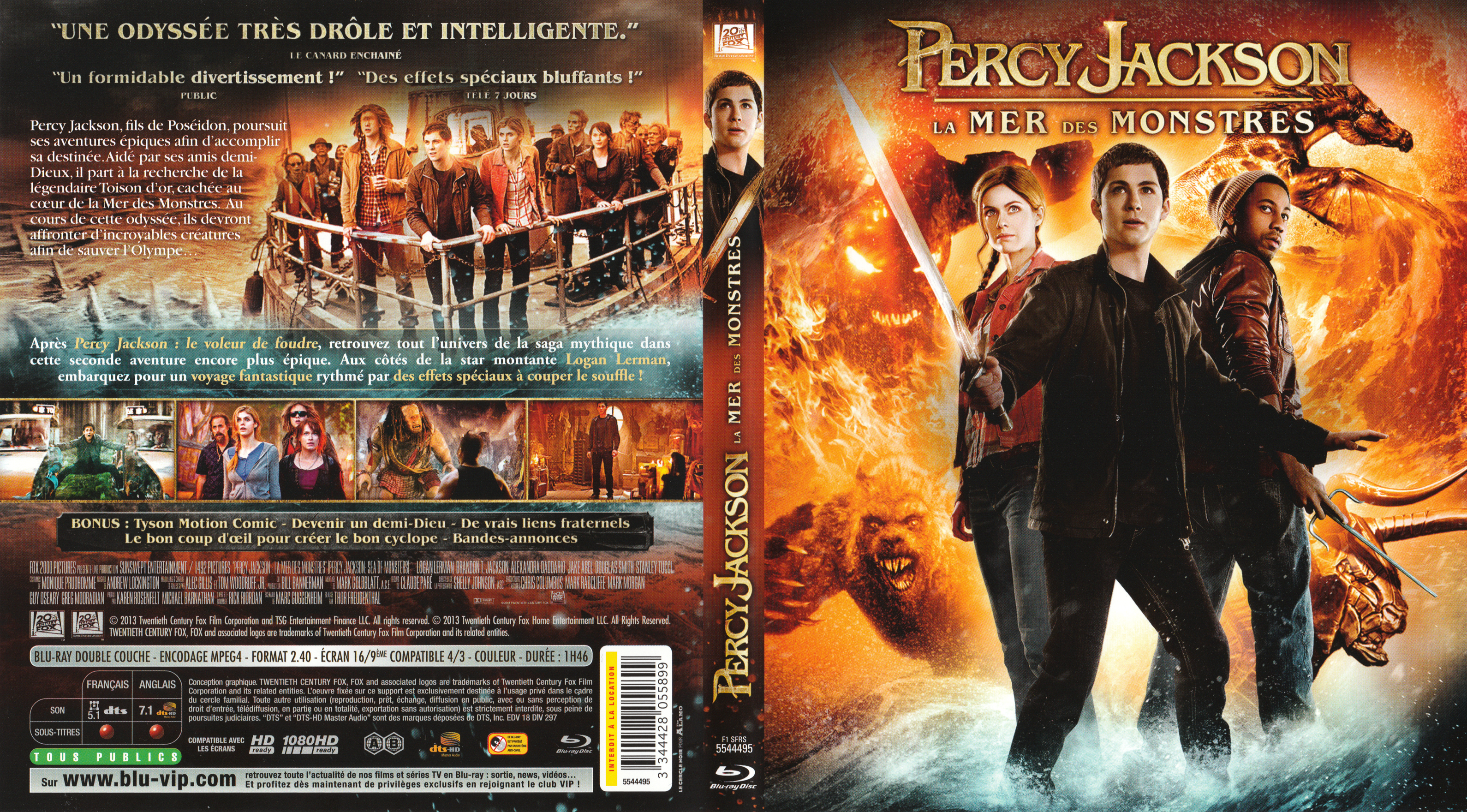 Jaquette DVD Percy Jackson la mer des monstres (BLU-RAY) v2