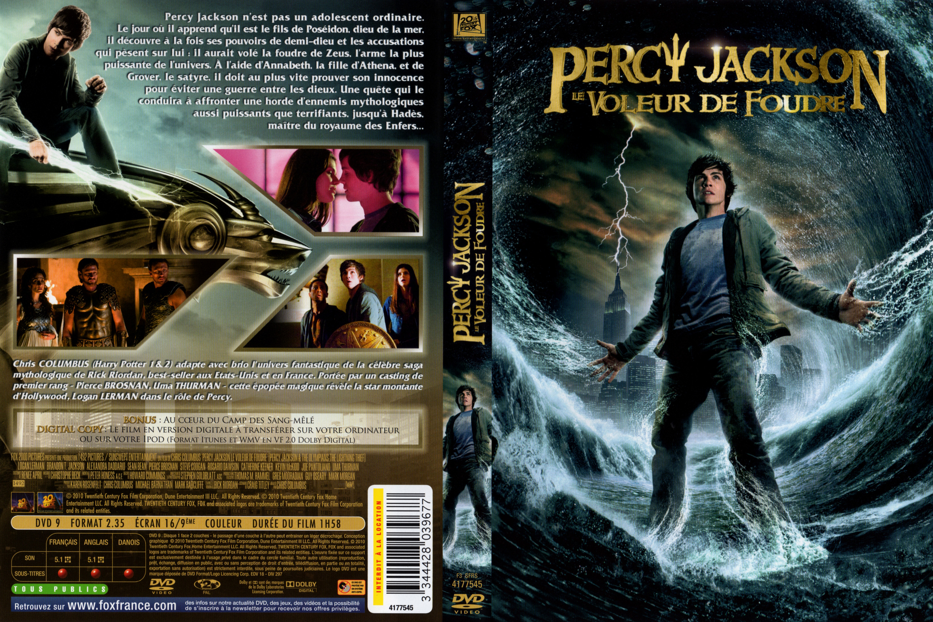 Jaquette DVD Percy Jackson le voleur de foudre