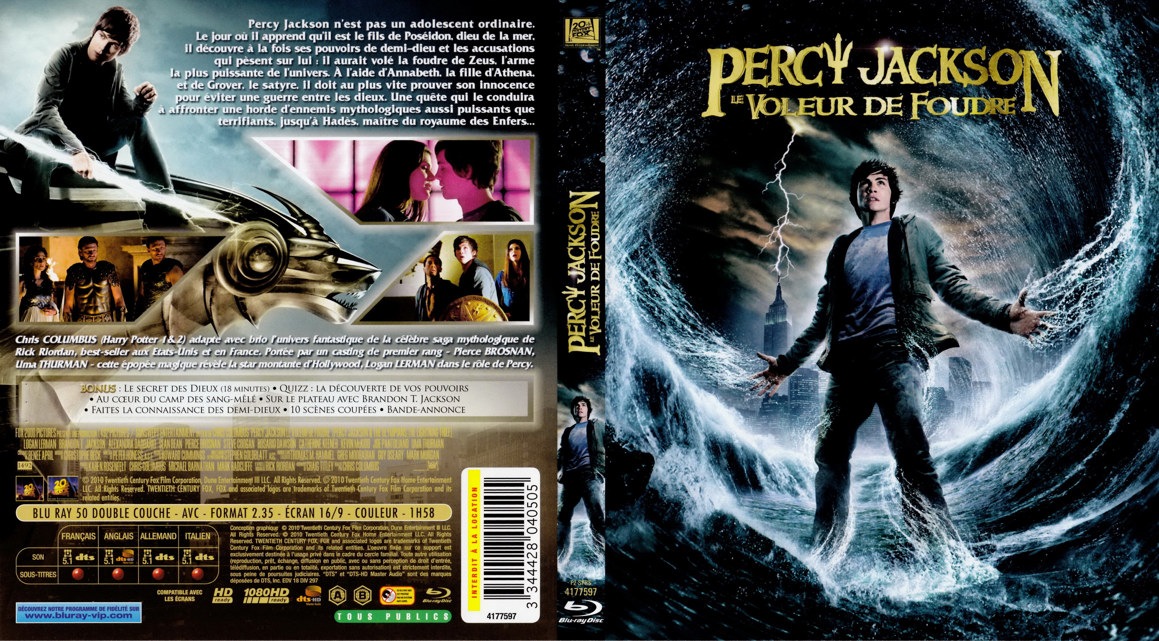Jaquette DVD Percy Jackson le voleur de foudre (BLU-RAY)