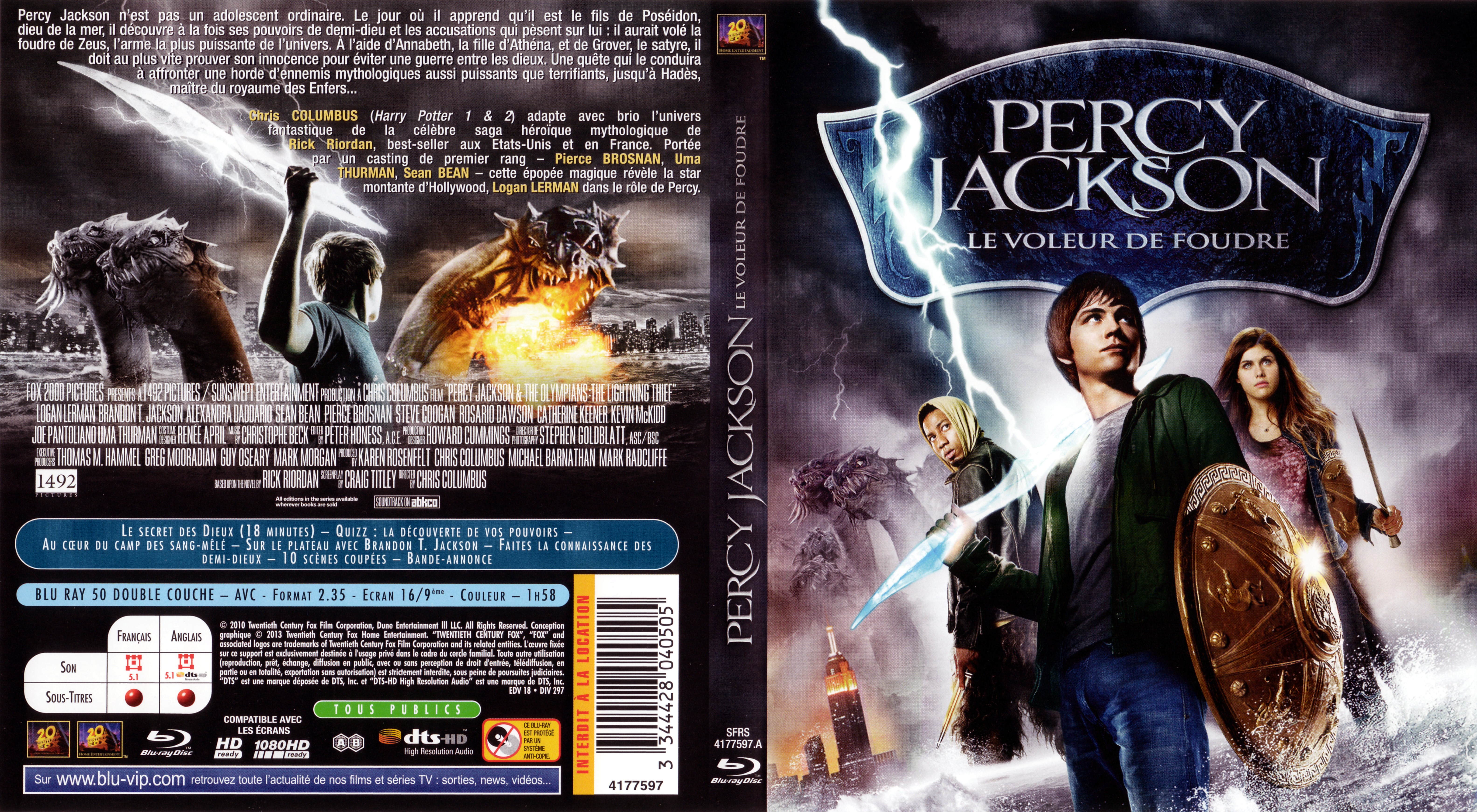 Jaquette DVD Percy Jackson le voleur de foudre (BLU-RAY) v2