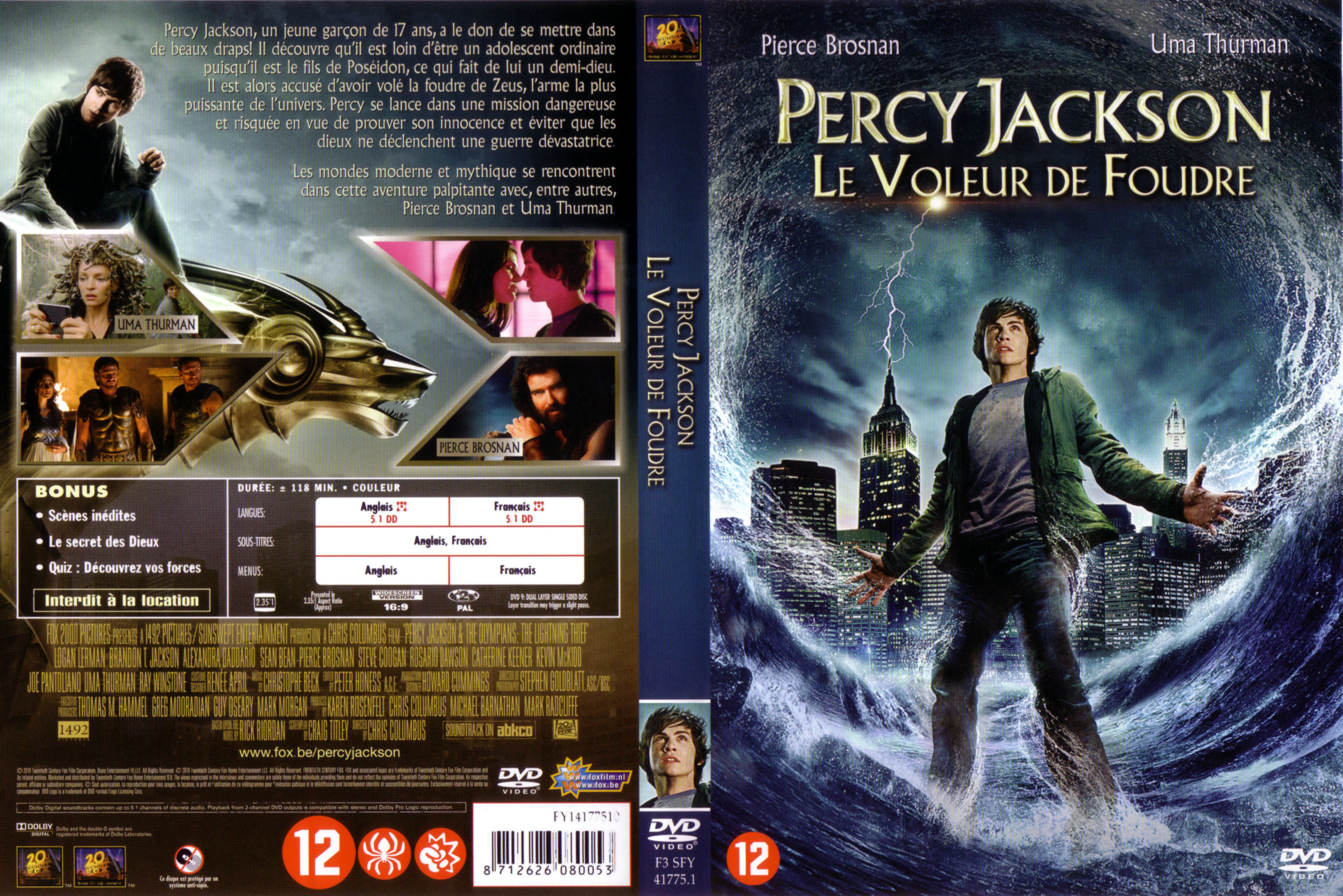 Jaquette DVD Percy Jackson le voleur de foudre v2