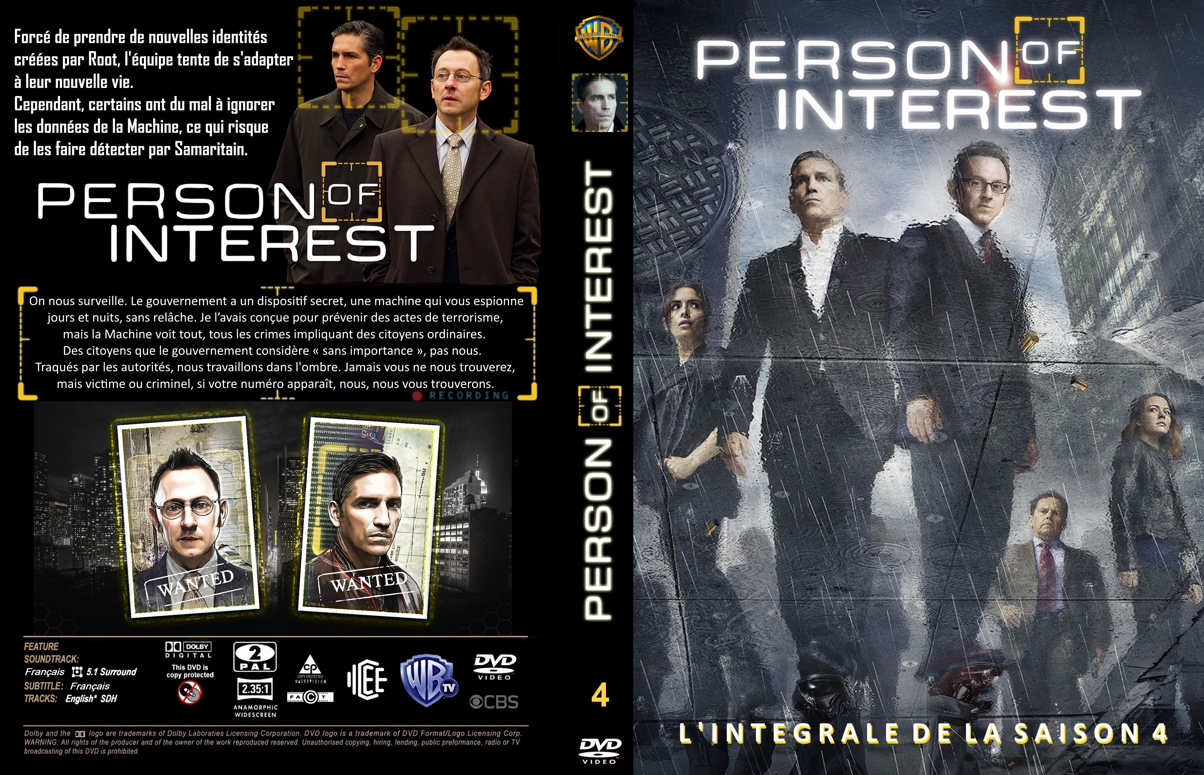 Jaquette DVD Person of Interest Saison 4 custom