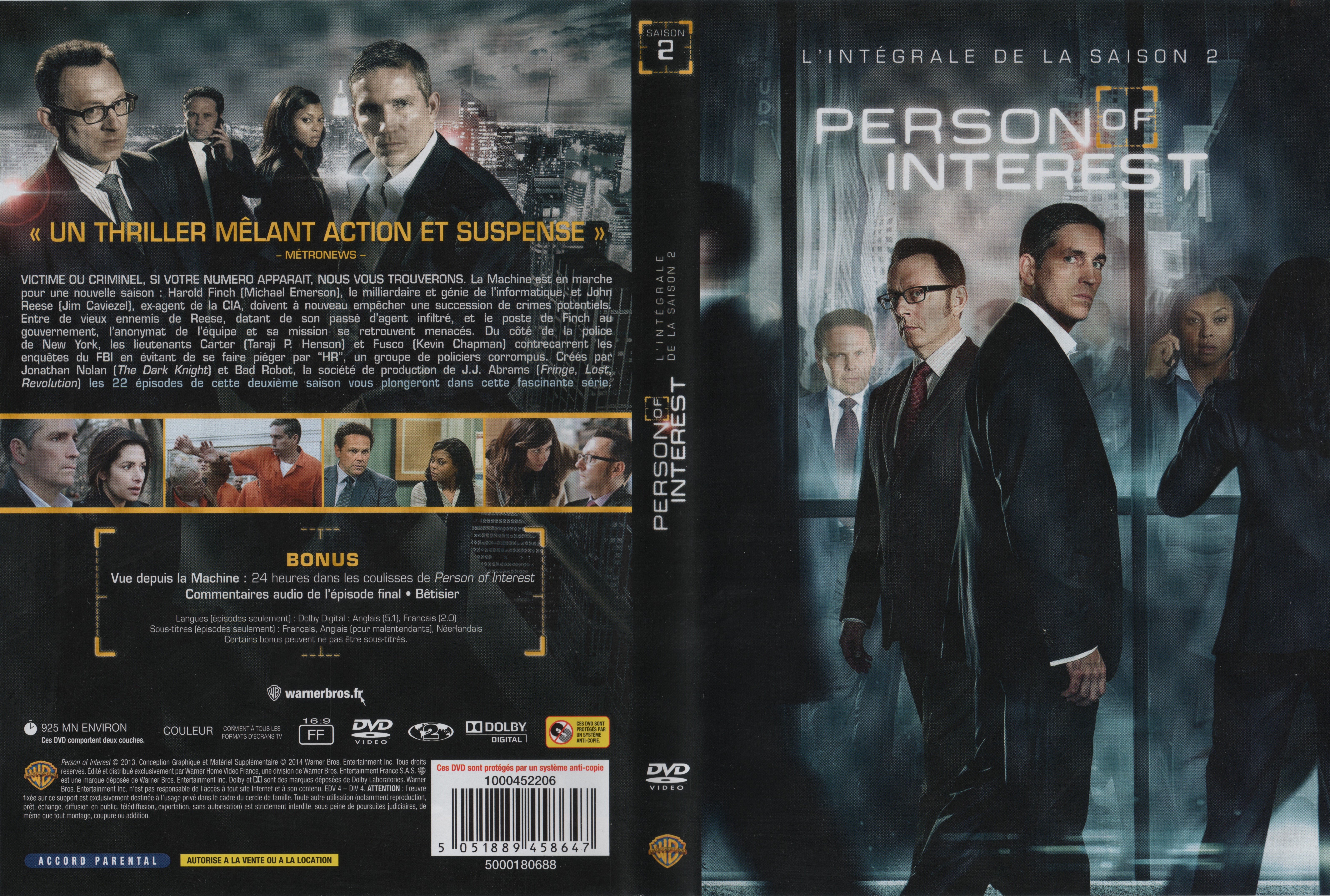 Jaquette DVD Person of interest Saison 2