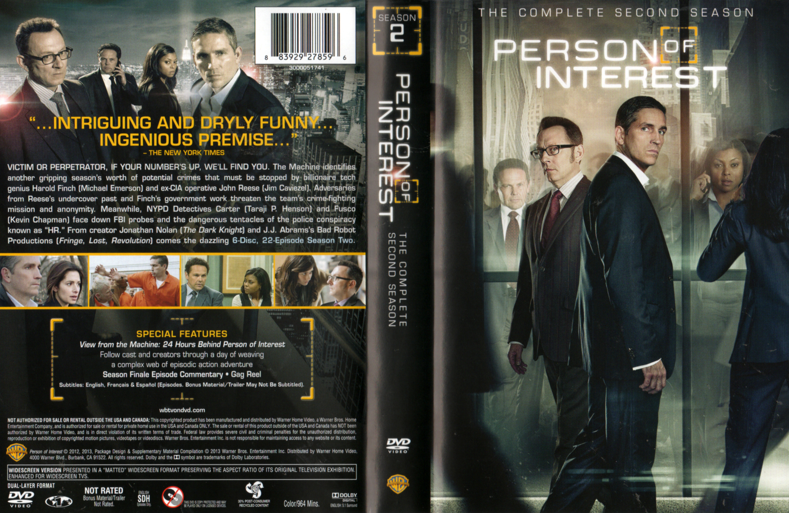 Jaquette DVD Person of interest Saison 2 Zone 1