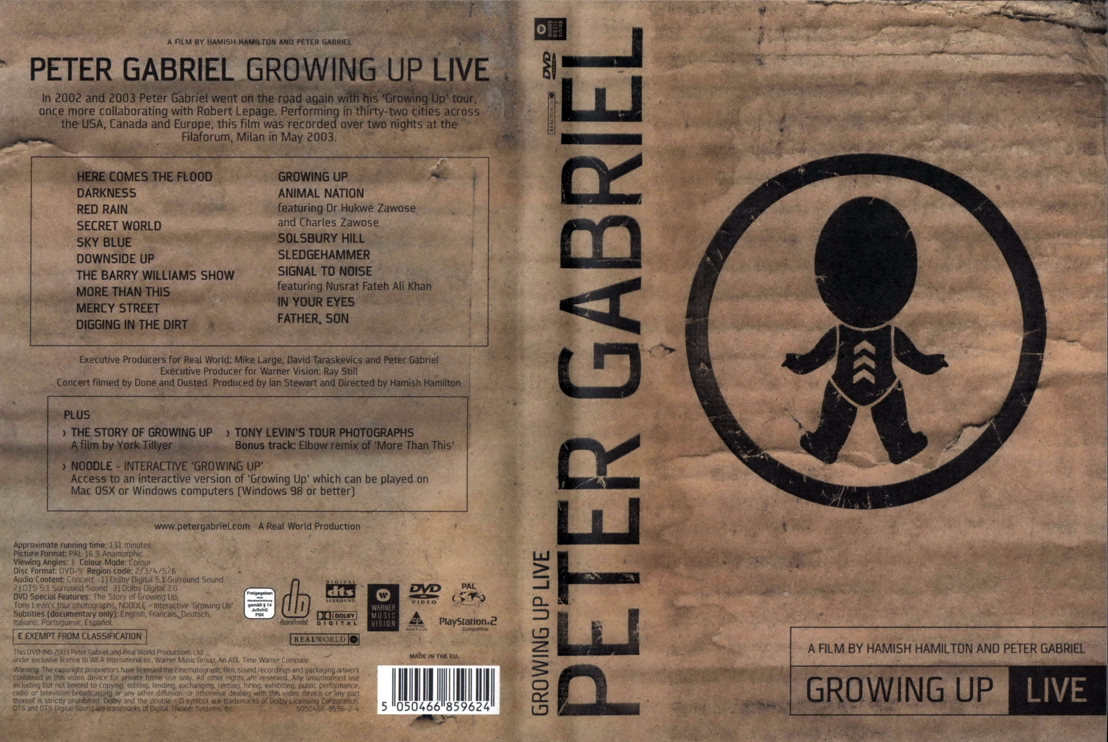 Jaquette DVD Peter Gabriel - Growing up live