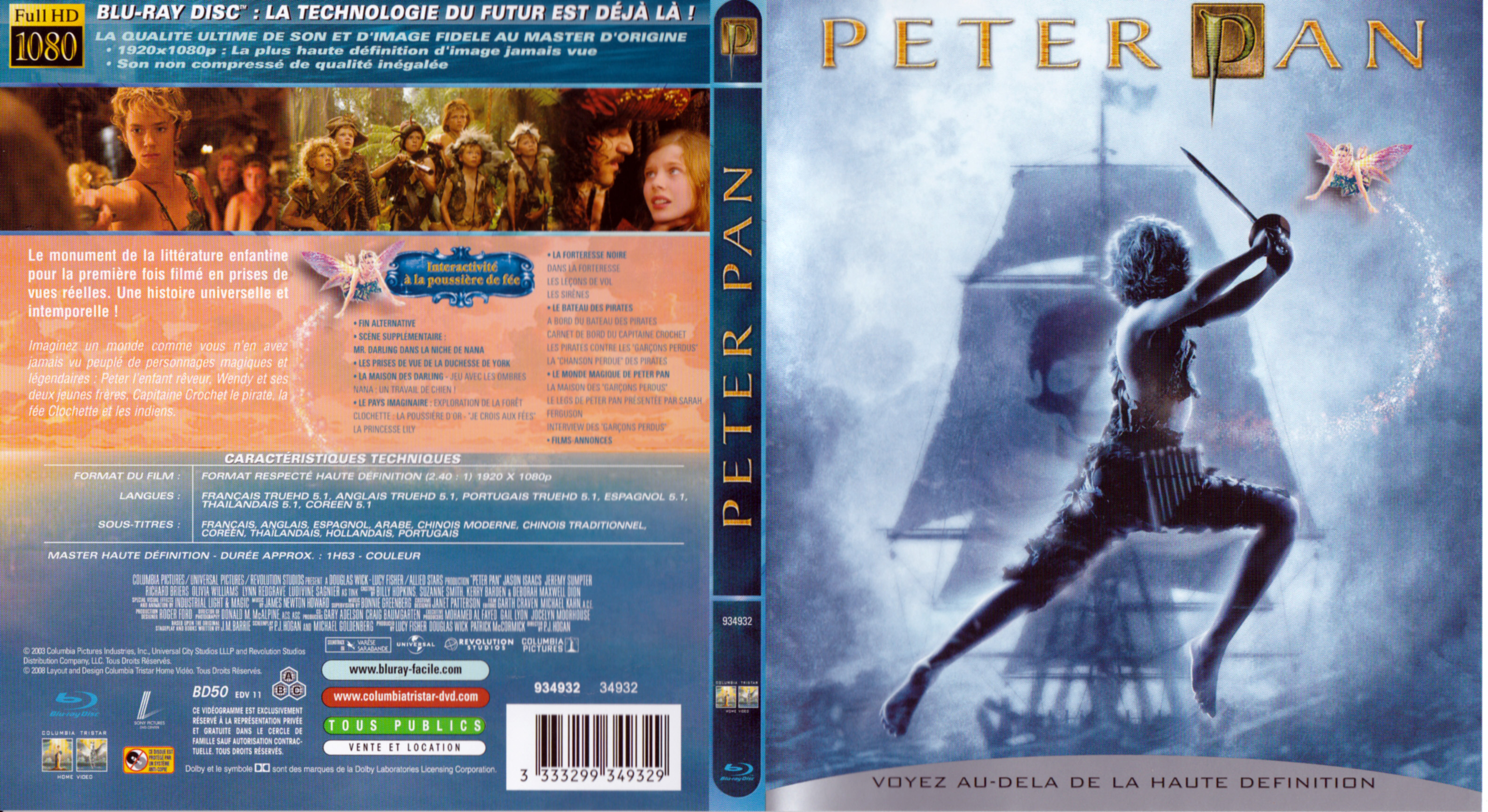 Jaquette DVD Peter Pan Le Film (BLU-RAY)