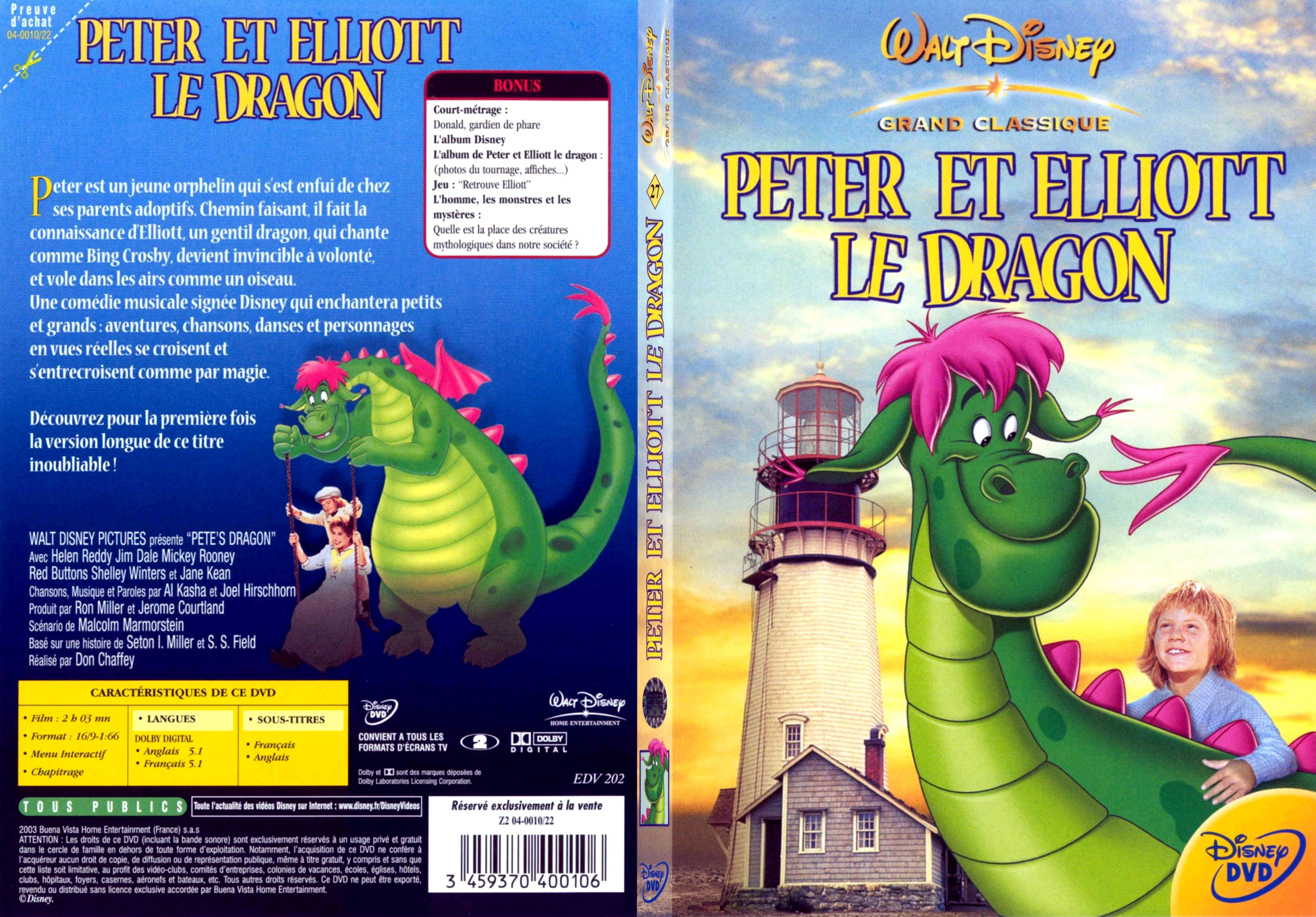 Jaquette DVD Peter et Elliot le dragon - SLIM