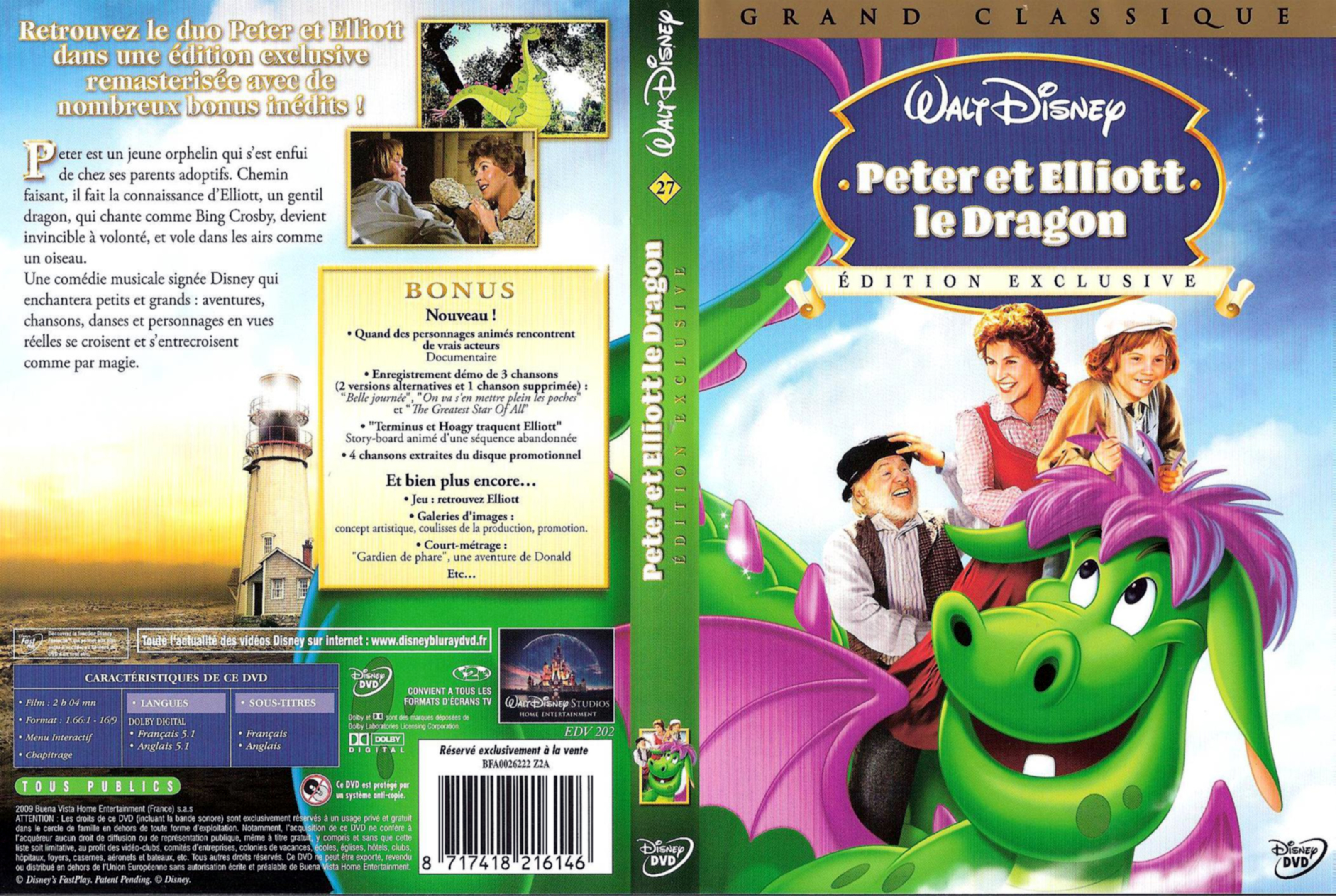Jaquette DVD Peter et Elliot le dragon v2