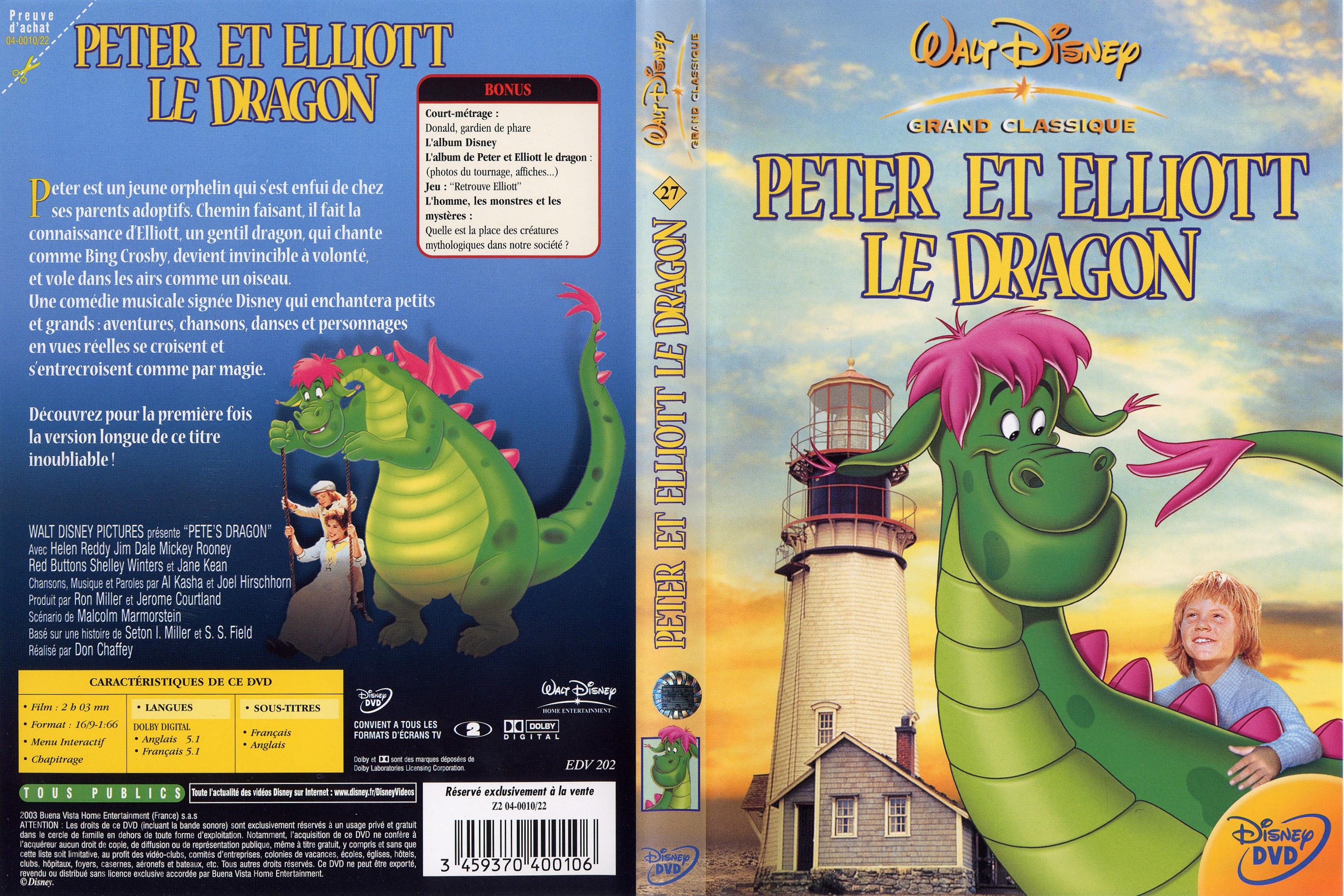 Jaquette DVD Peter et Elliott le dragon