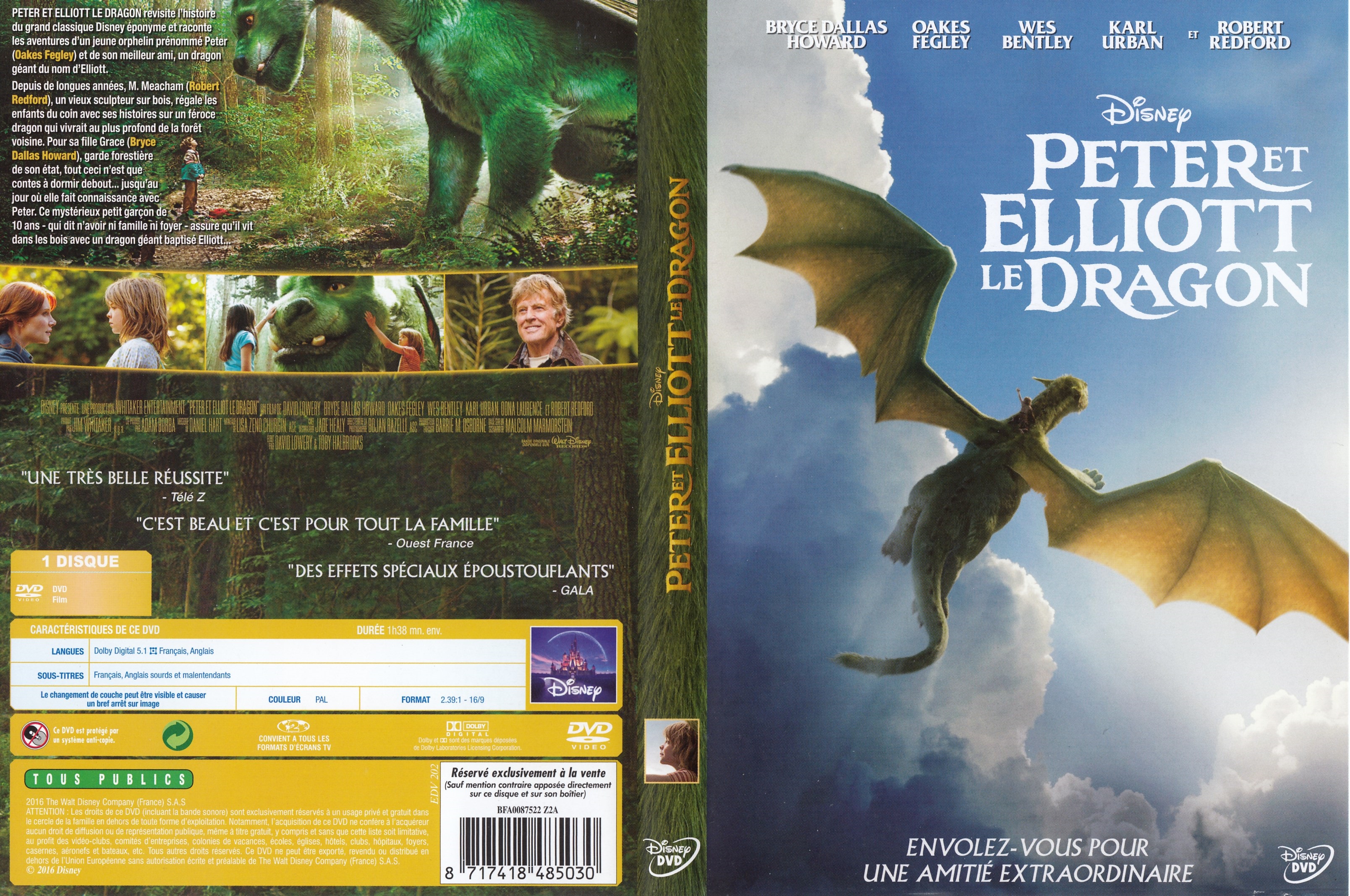 Jaquette DVD Peter et Elliott le dragon (2016)