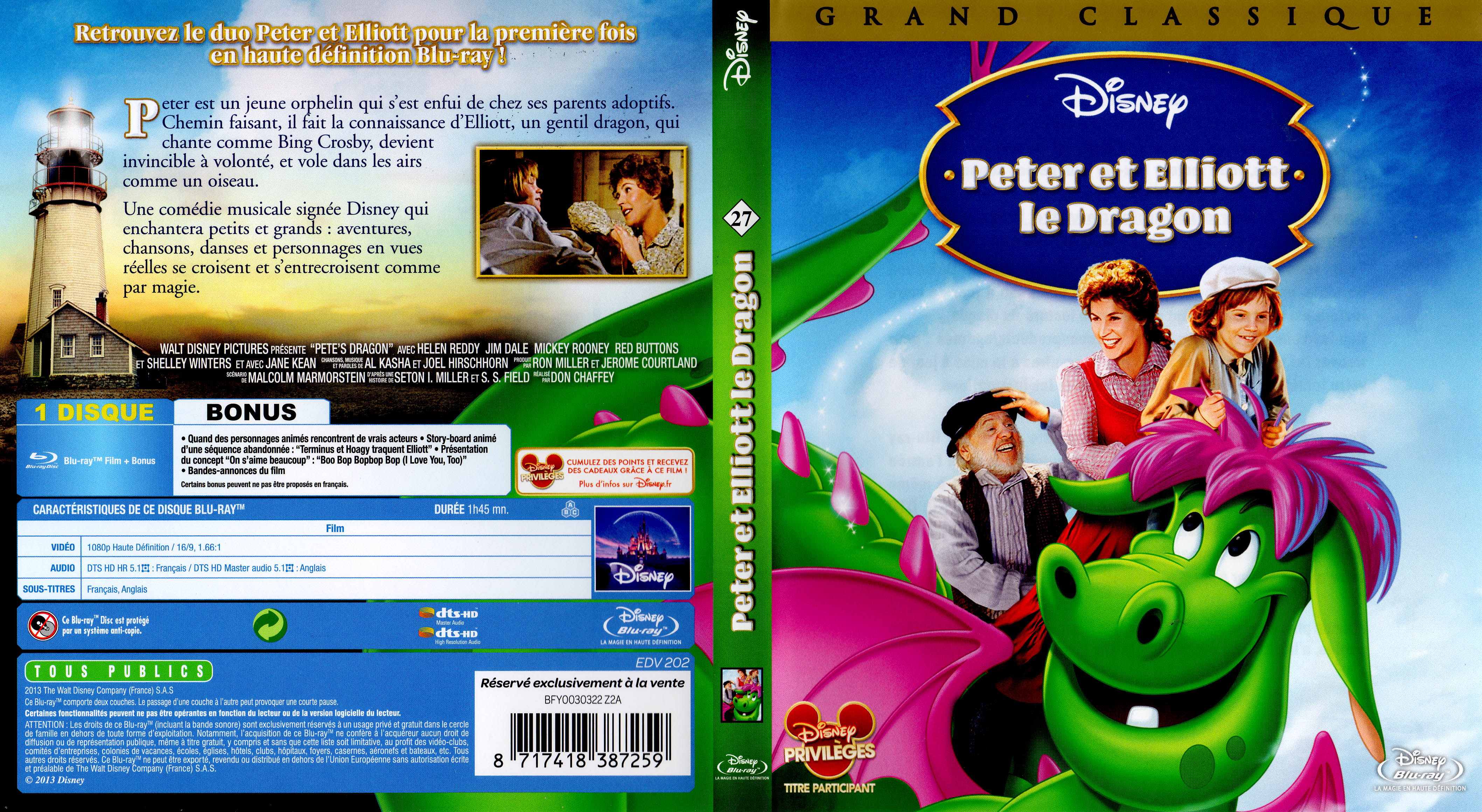 Jaquette DVD Peter et Elliott le dragon (BLU RAY)