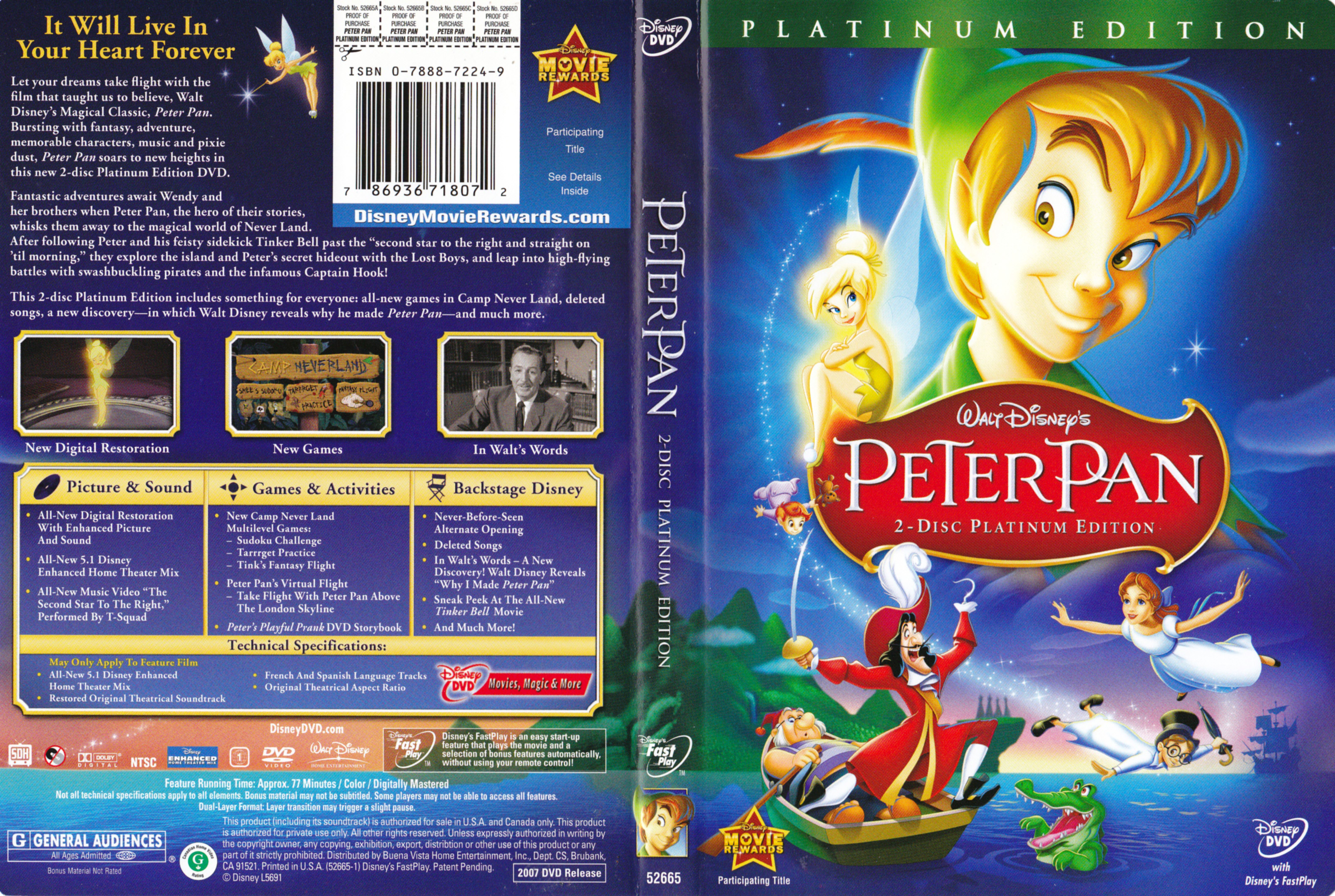 Jaquette DVD Peter pan (Canadienne)