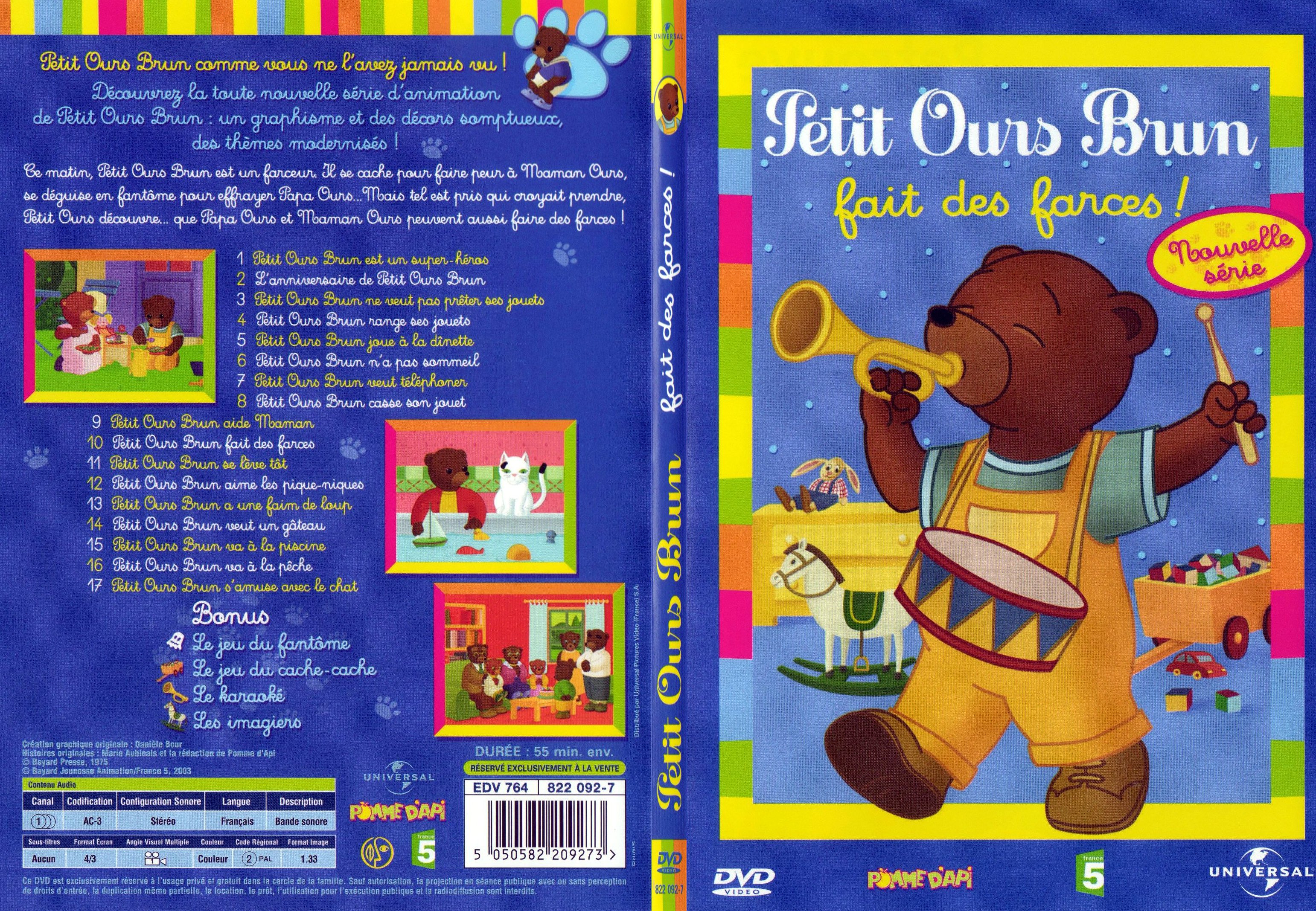 Jaquette DVD Petit ours brun fait des farces - SLIM