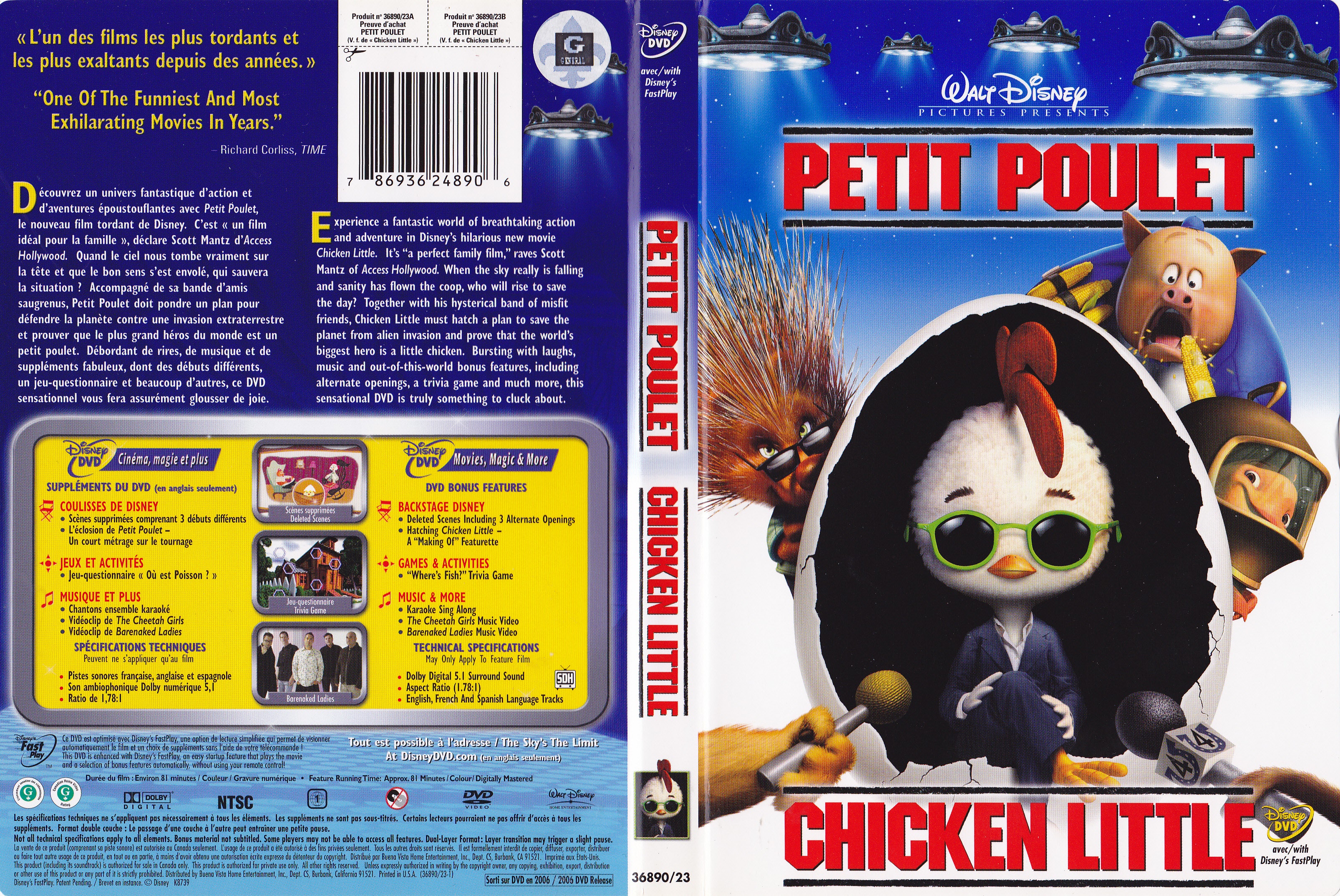Jaquette DVD Petit poulet - Chicken little (Canadienne)