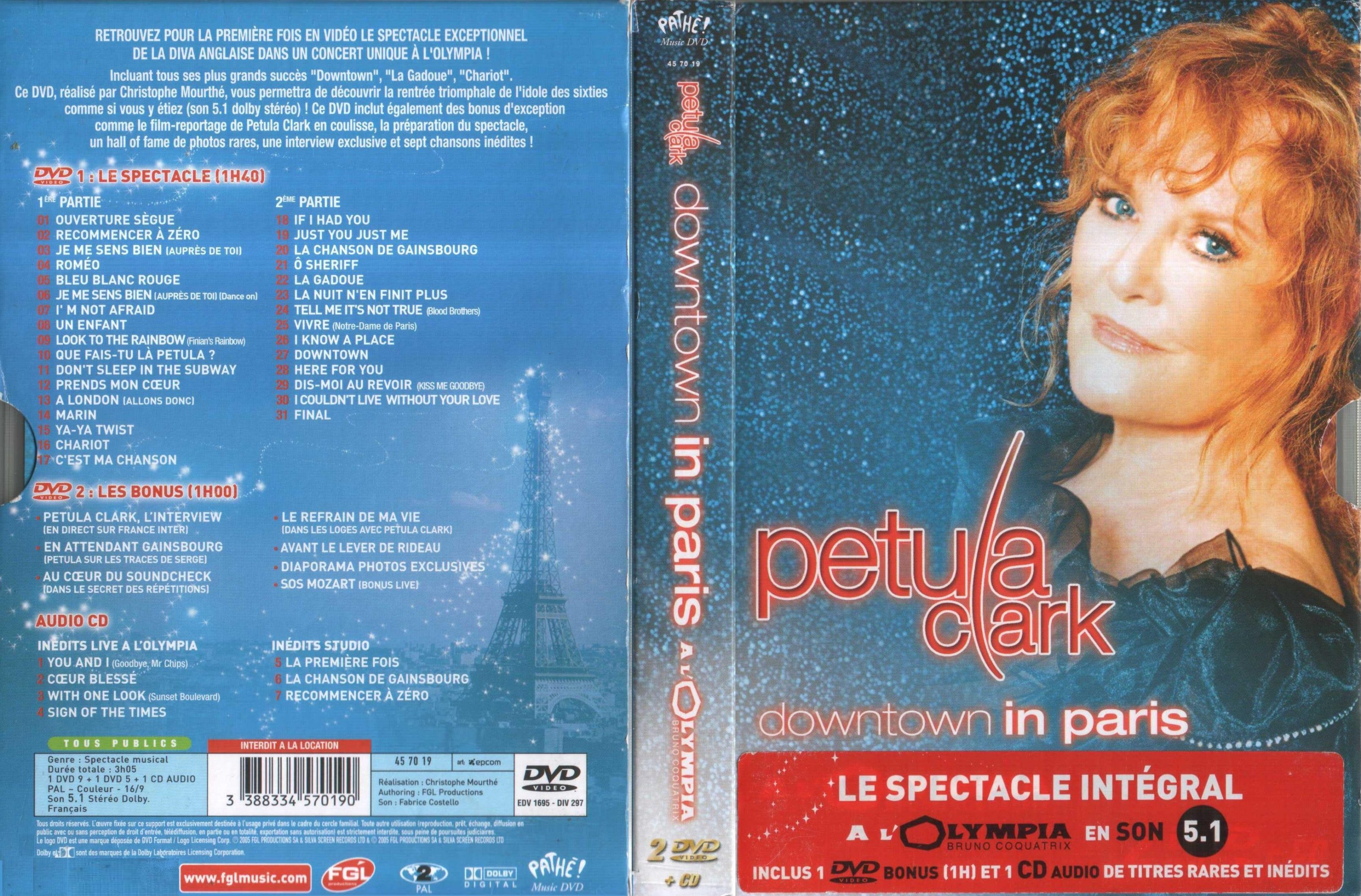 Jaquette DVD Petula Clark - dowtown in paris