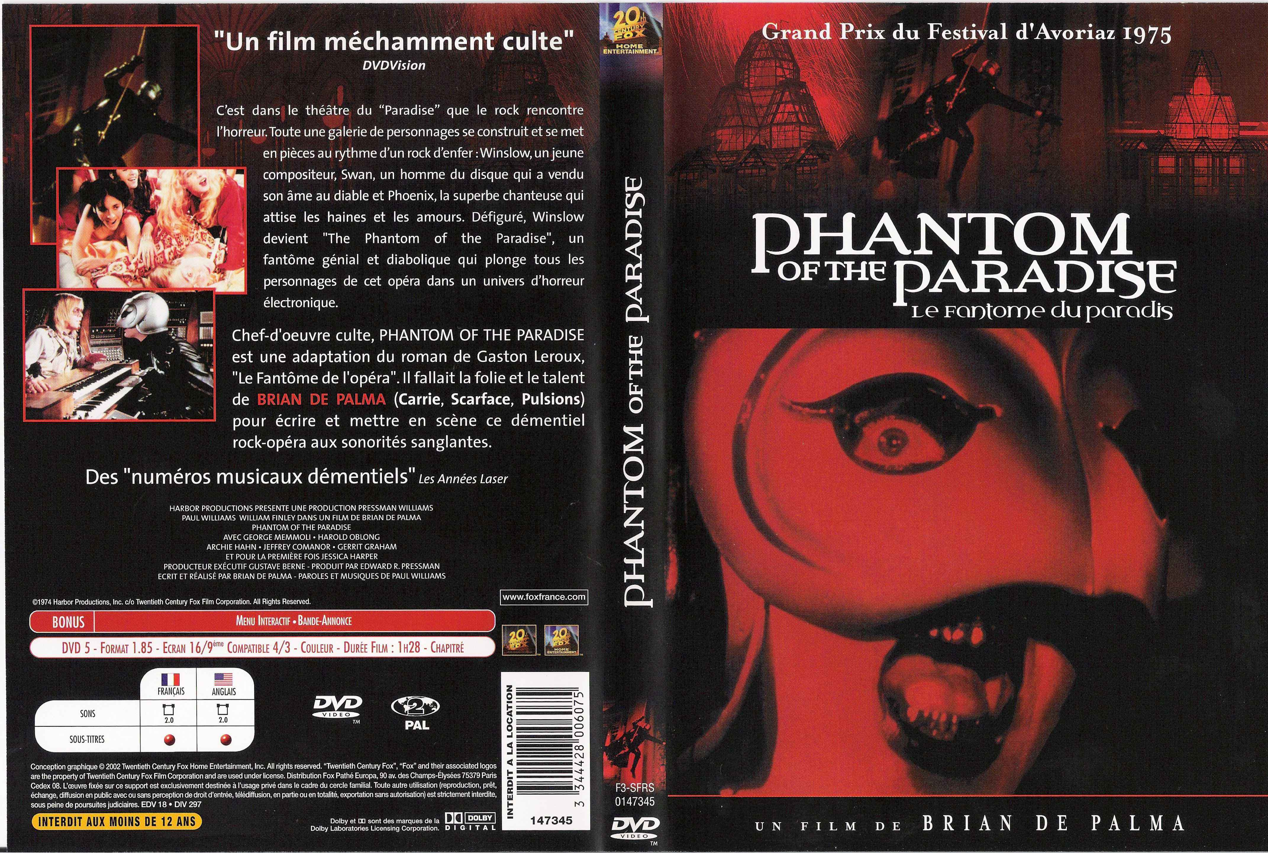 Jaquette DVD Phantom of the paradise