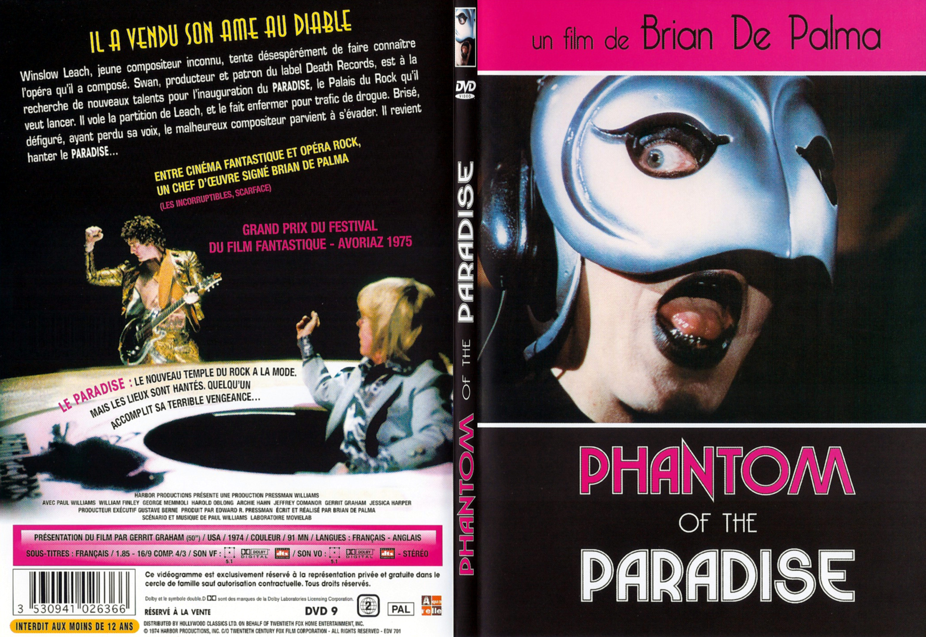 Jaquette DVD Phantom of the paradise - SLIM v2