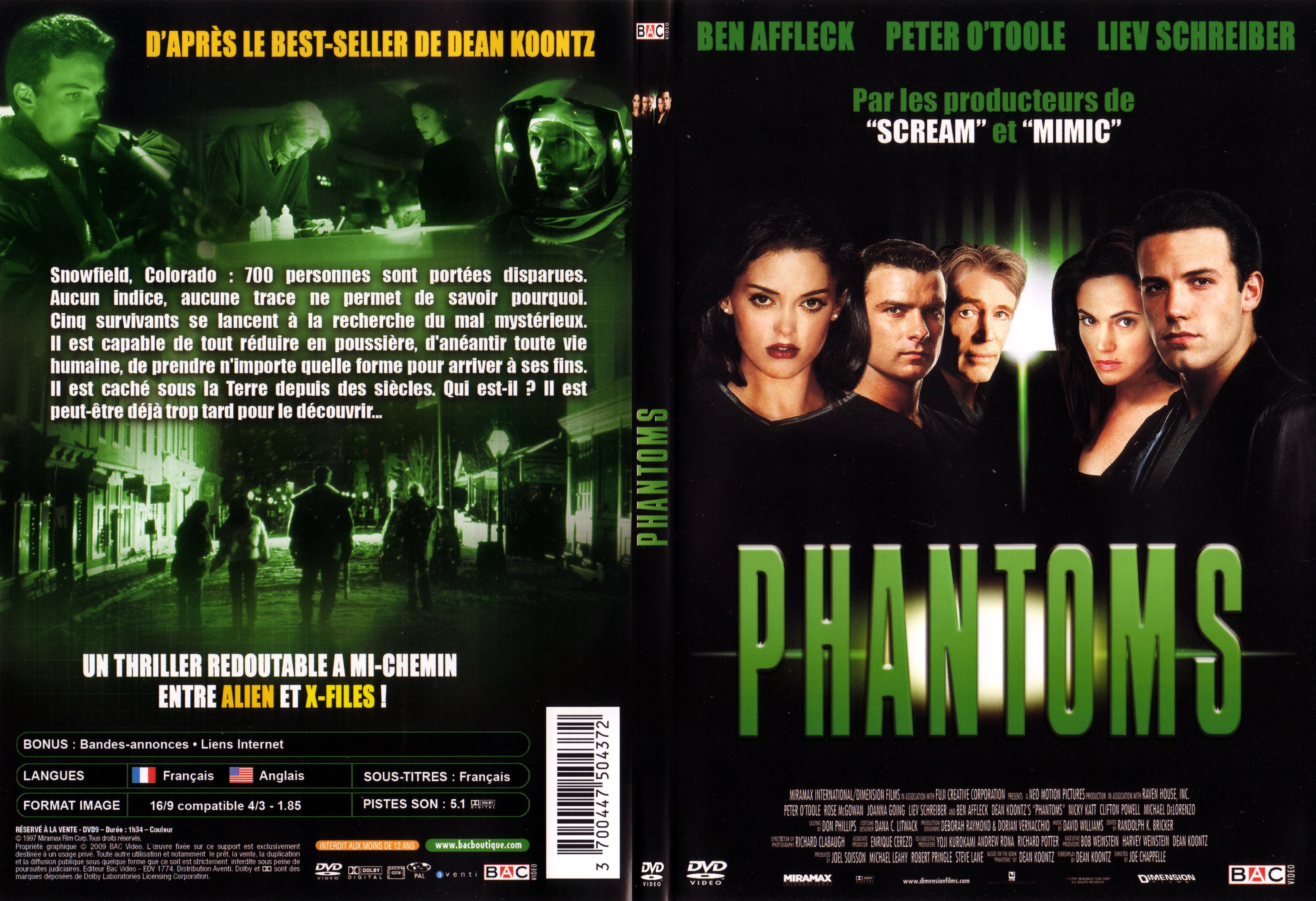 Jaquette DVD Phantoms - SLIM