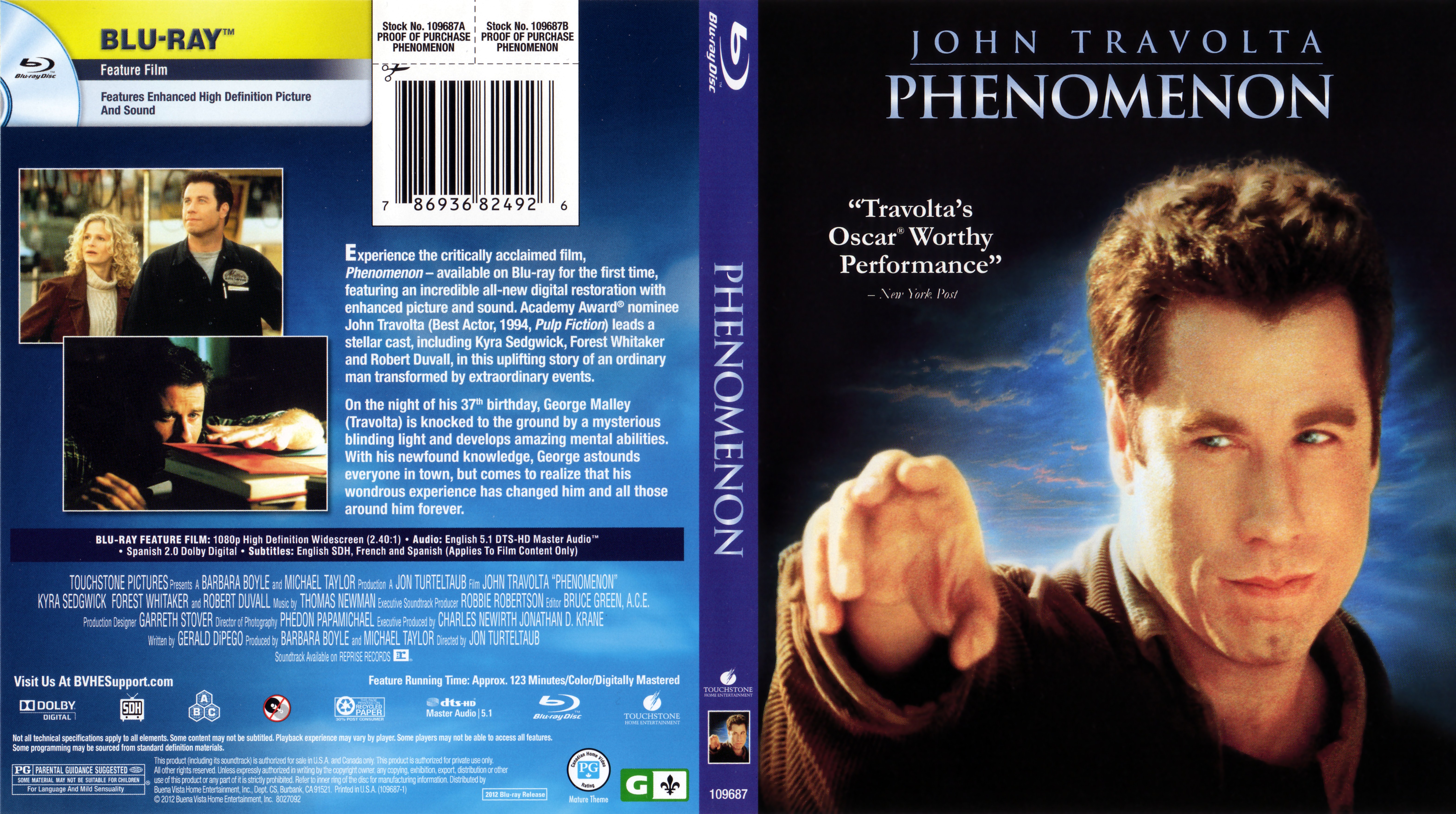 Jaquette DVD Phenomene Zone 1 (BLU-RAY)