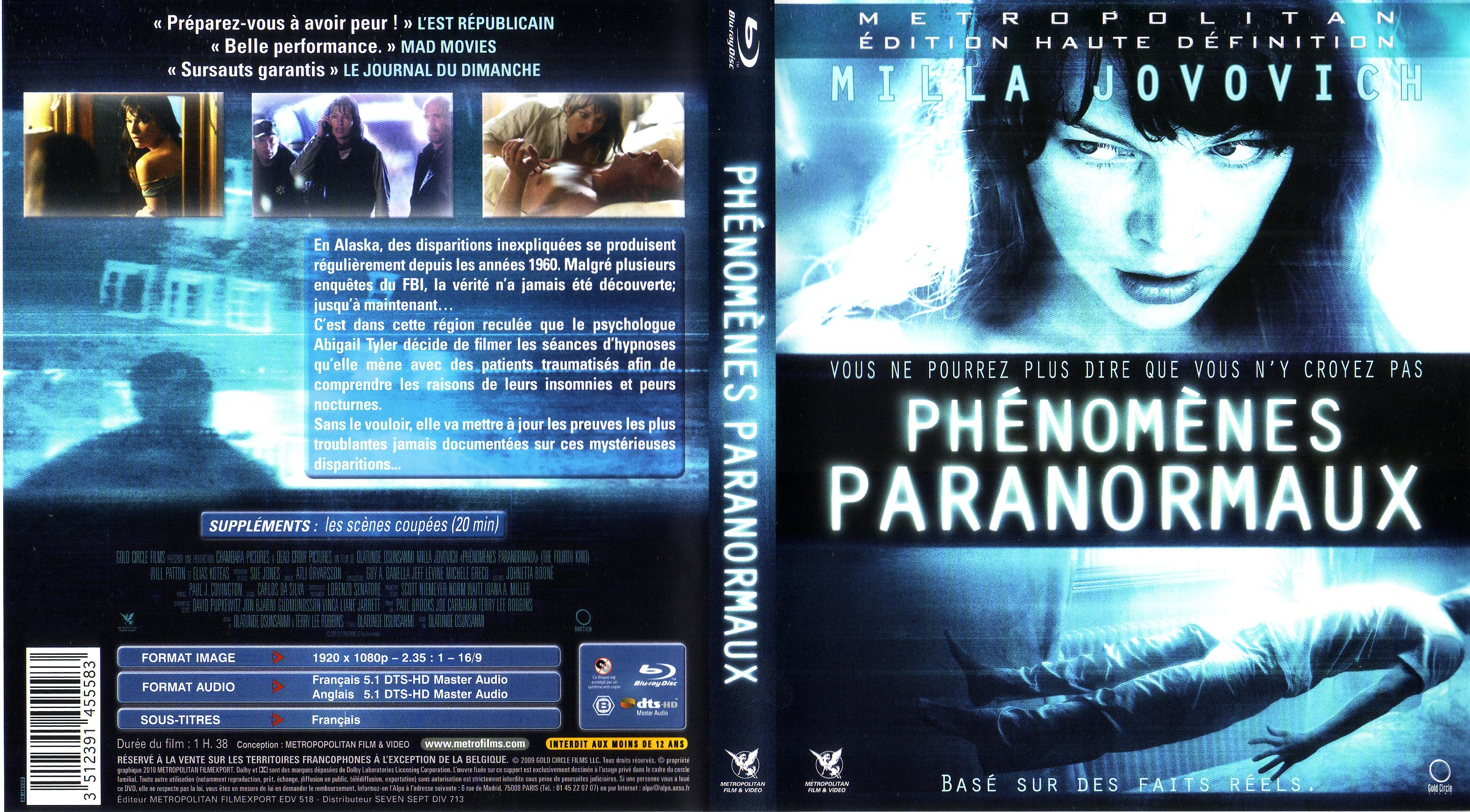 Jaquette DVD Phnomnes Paranormaux (BLU-RAY)