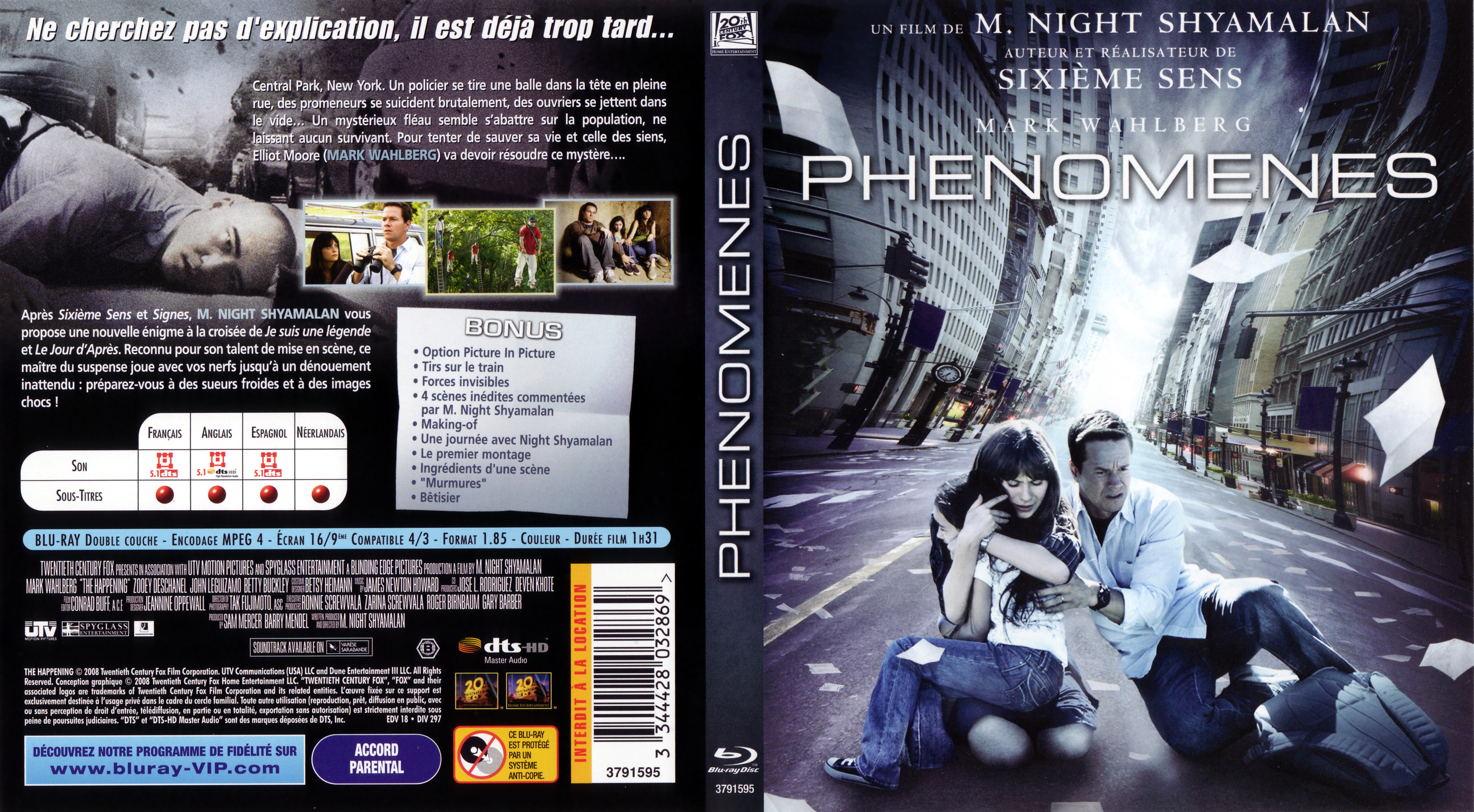 Jaquette DVD Phnomnes (BLU-RAY)