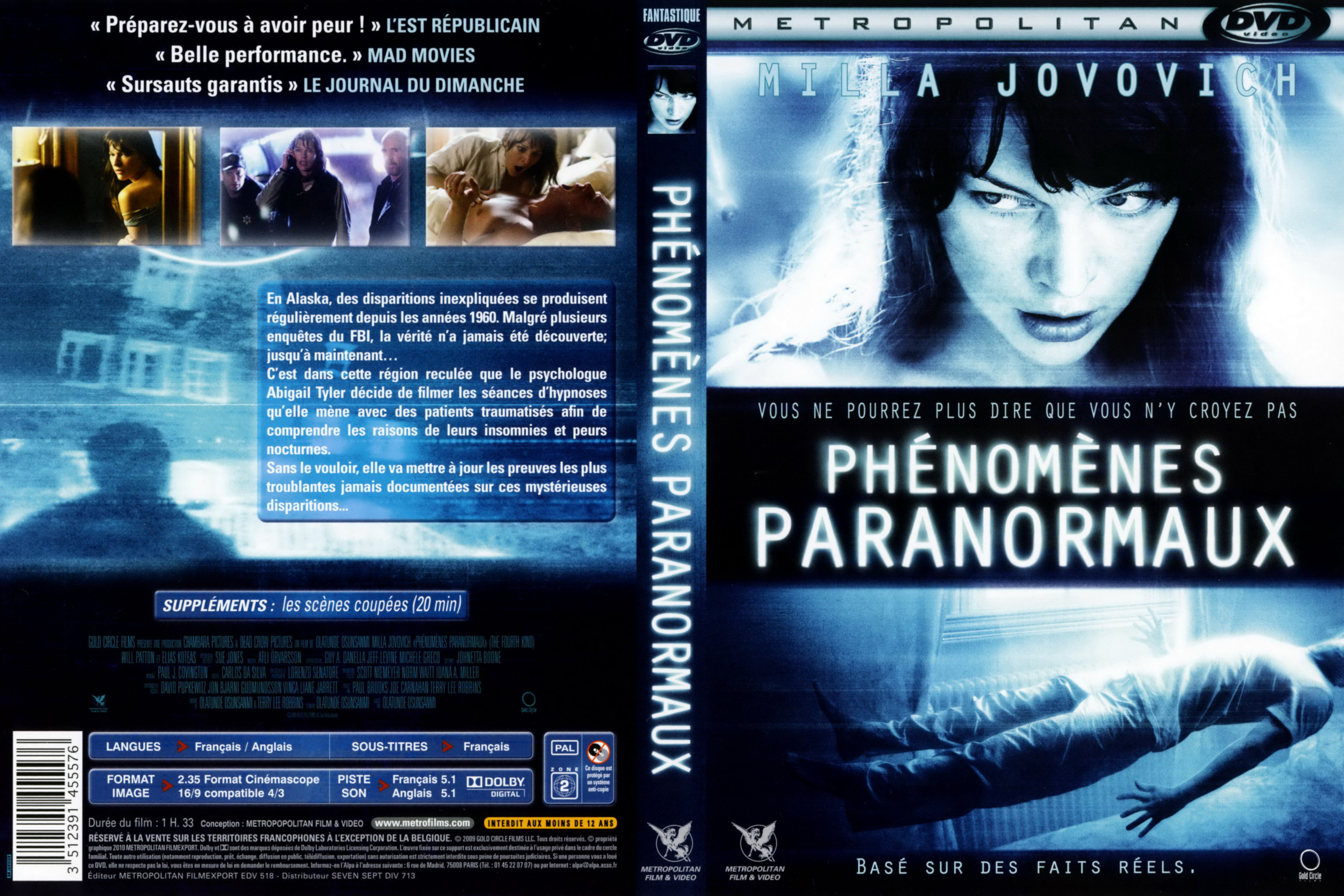 Jaquette DVD Phnomnes paranormaux