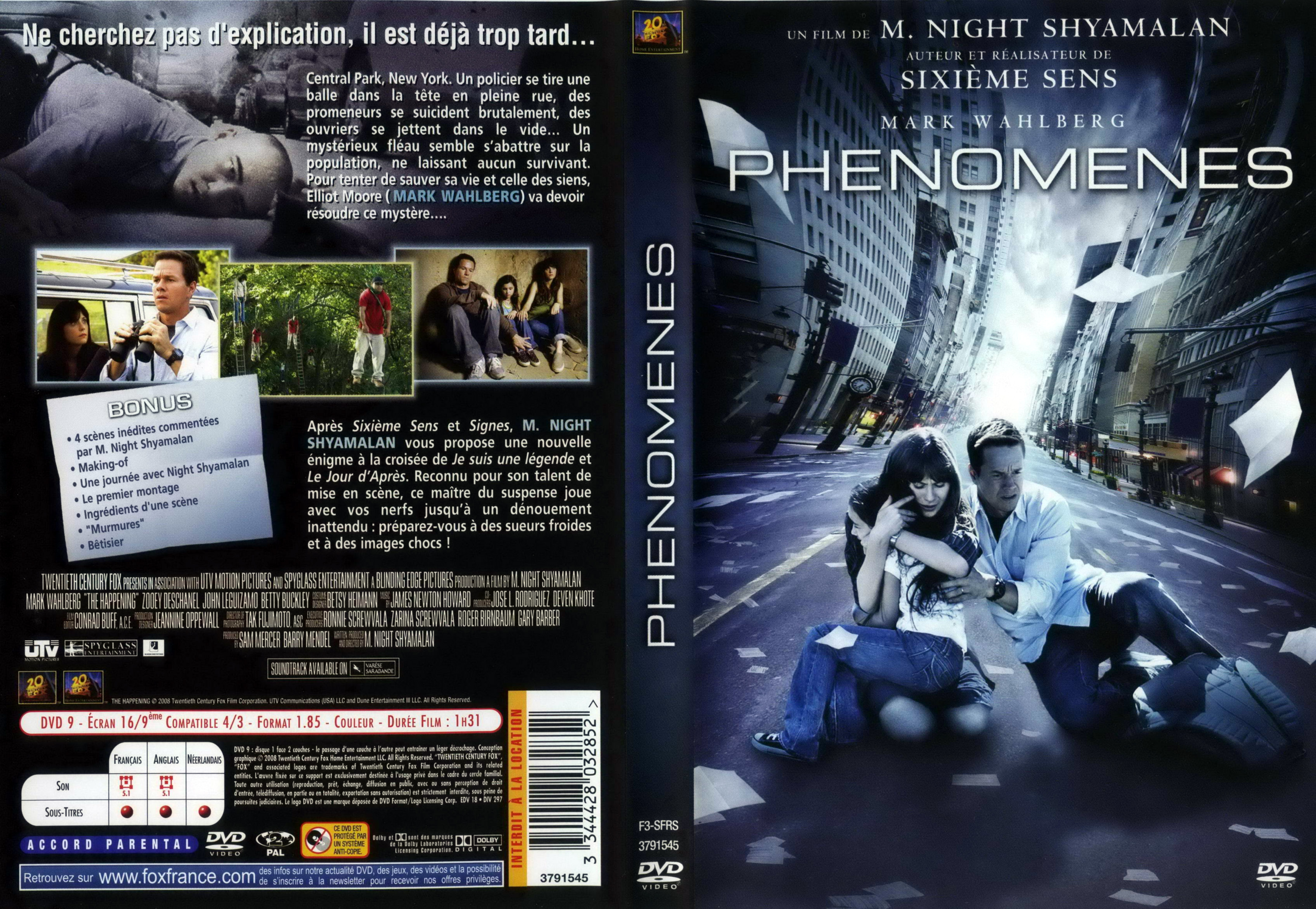 Jaquette DVD Phnomnes v2