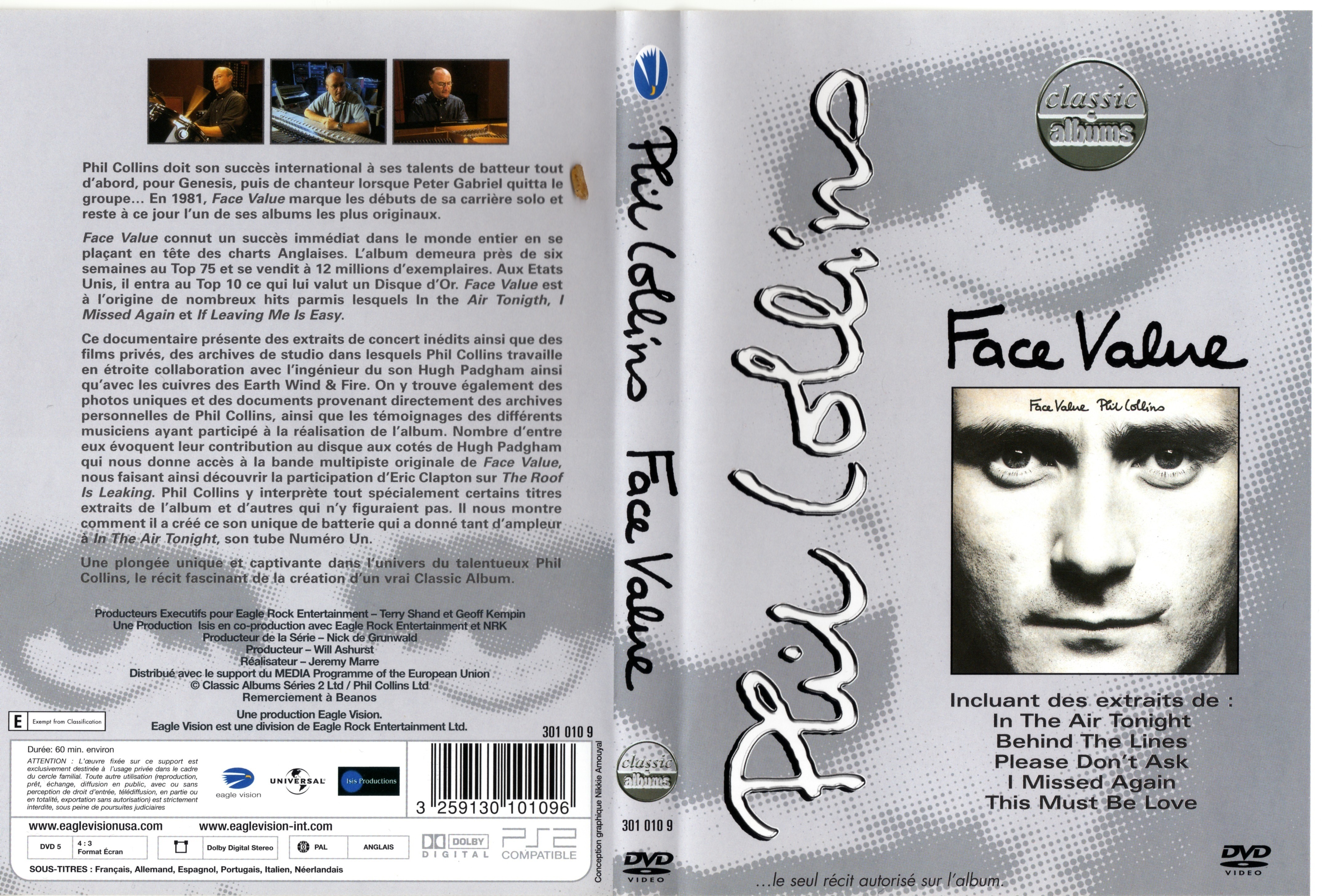 Jaquette DVD Phil Collins Face value
