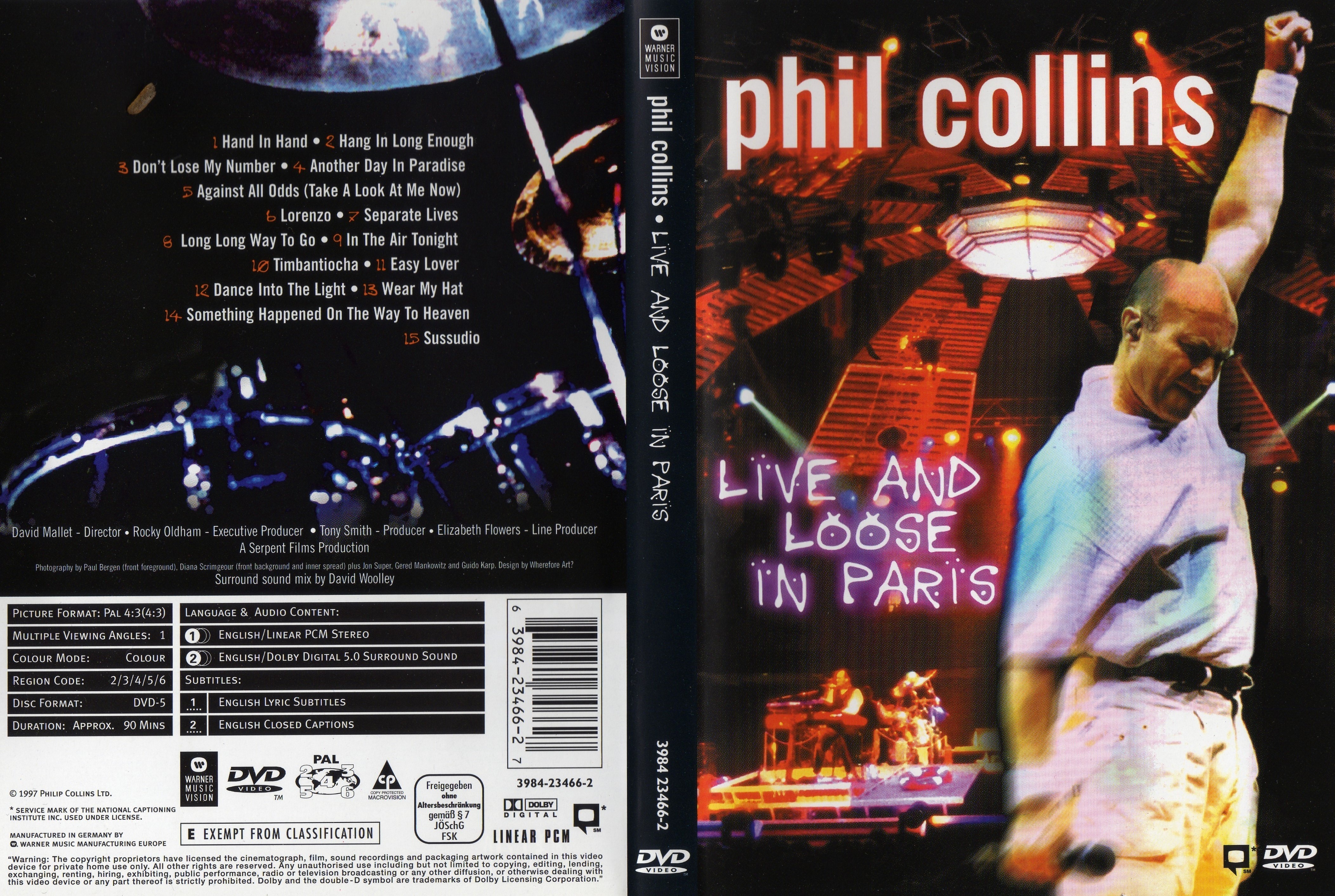 Jaquette DVD Phil Collins Live and loose in Paris