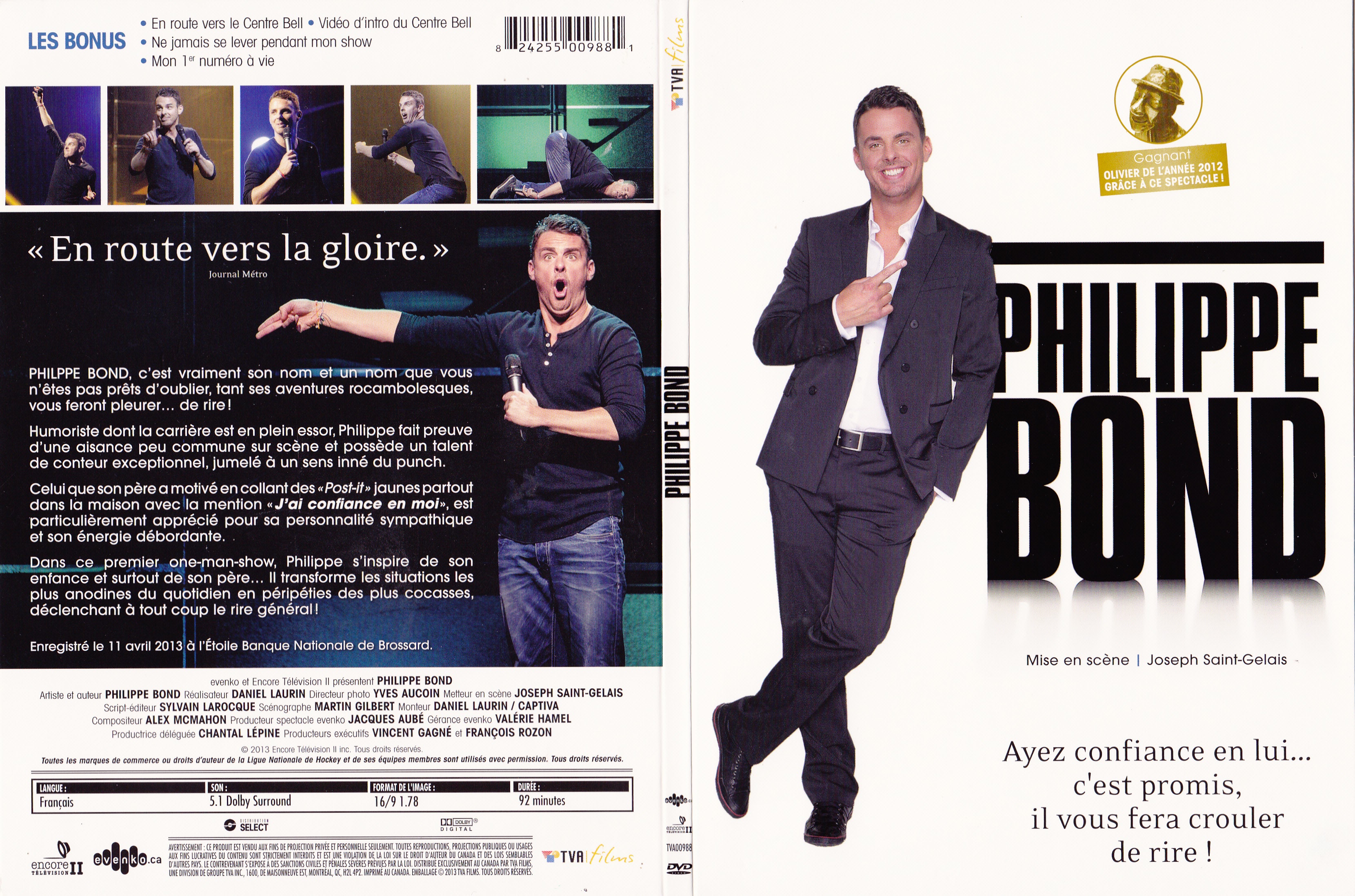 Jaquette DVD Philippe Bond (Canadienne)