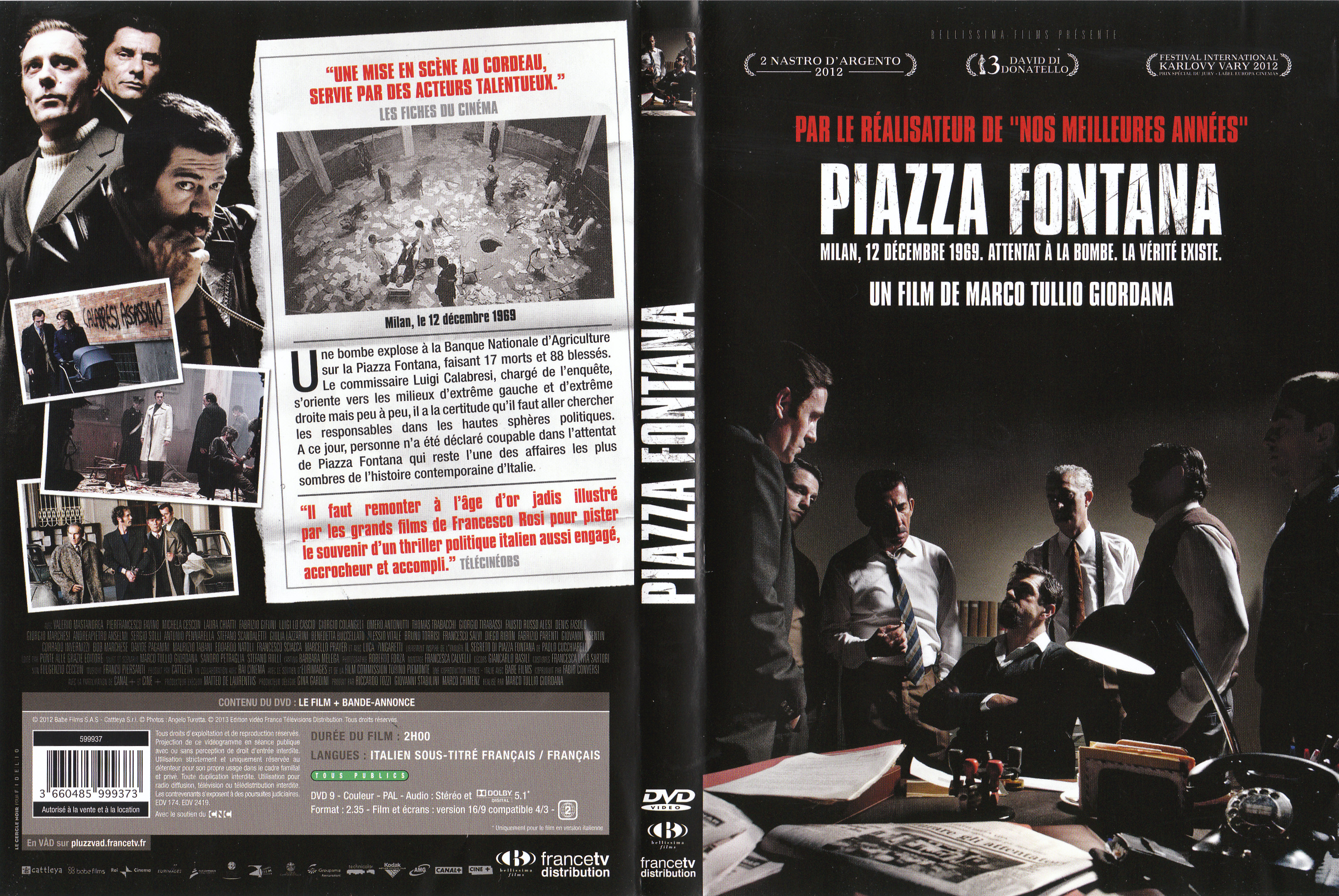 Jaquette DVD Piazza Fontana