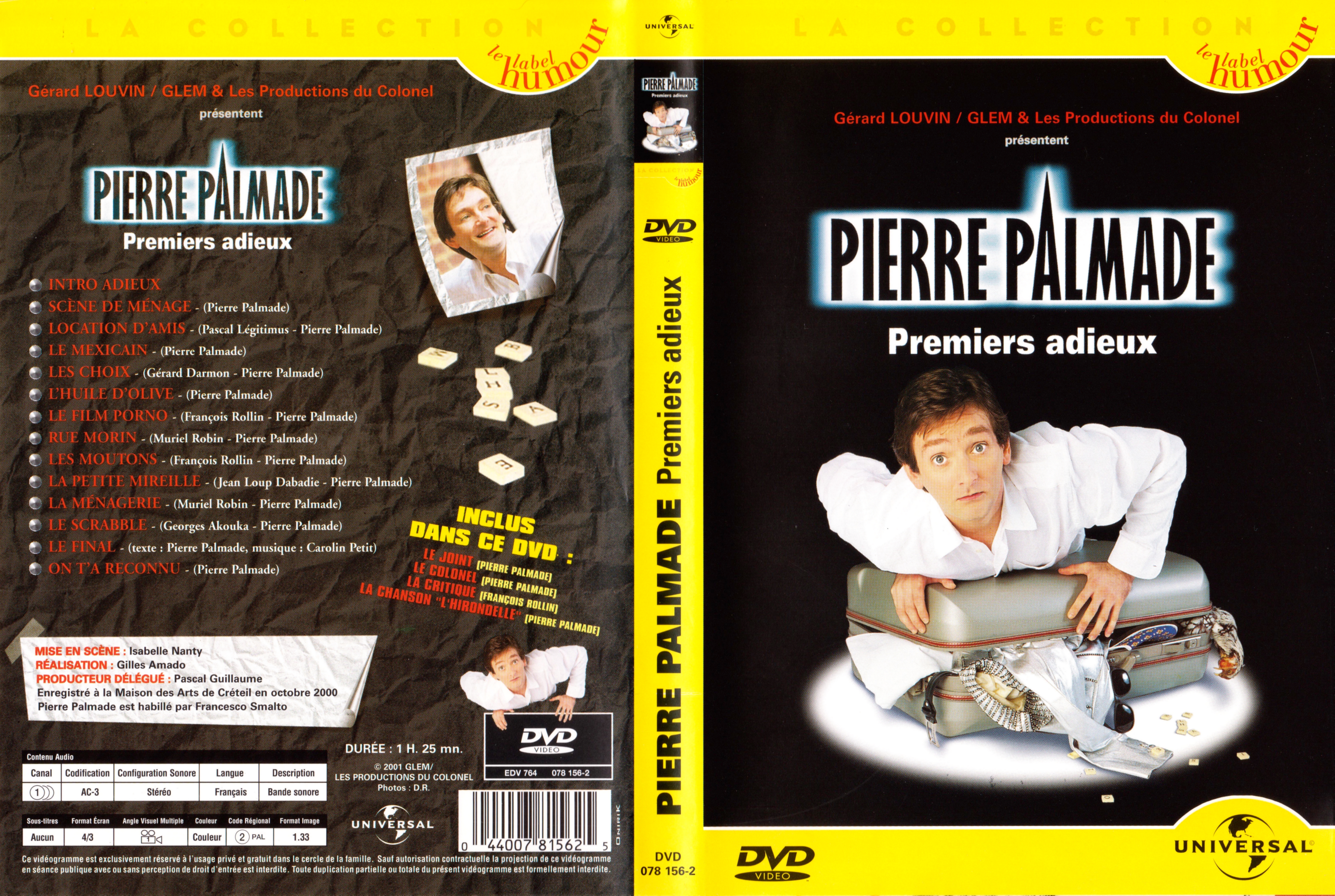Jaquette DVD Pierre Palmade Premiers adieux v2