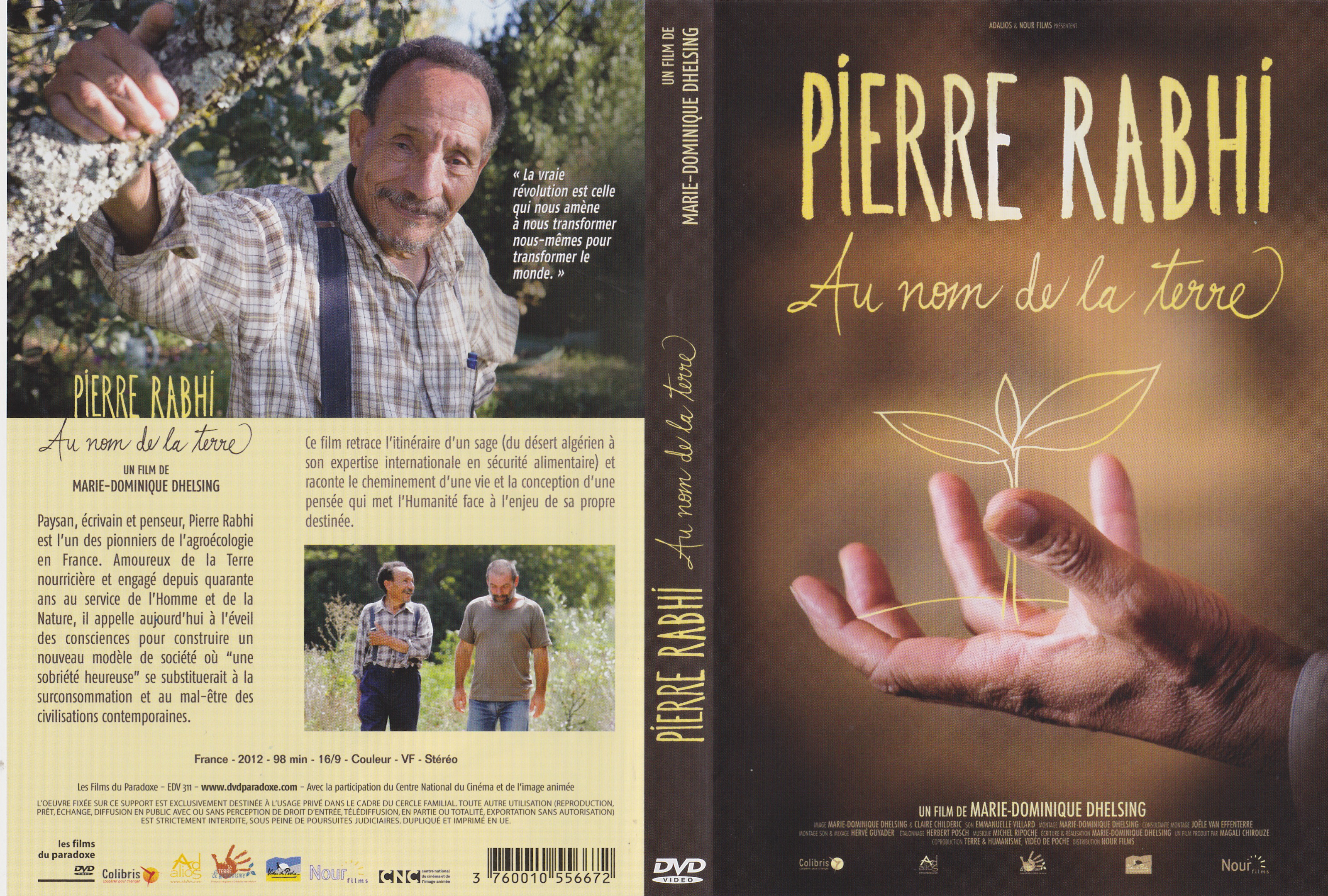 Jaquette DVD Pierre Rabhi - Au nom de la terre