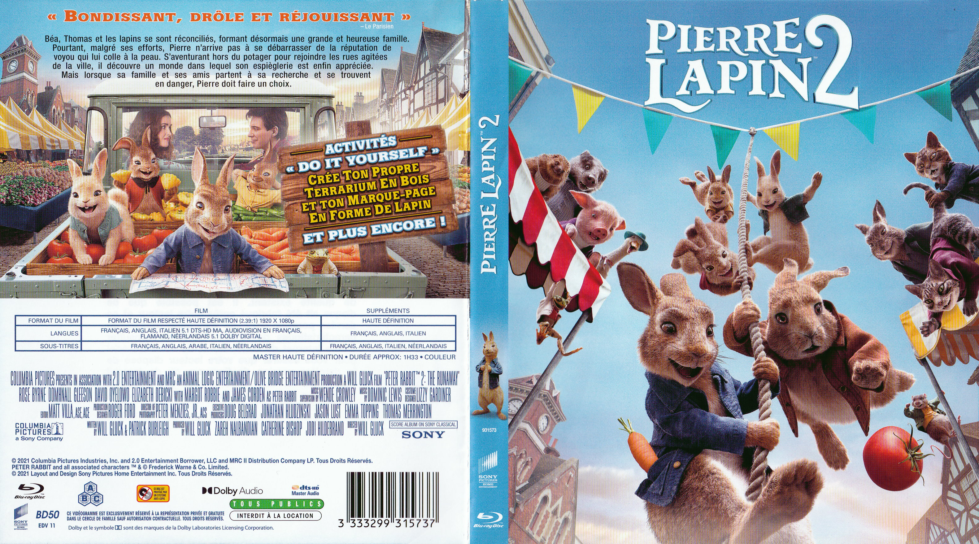 Jaquette DVD Pierre lapin 2 (BLU-RAY)