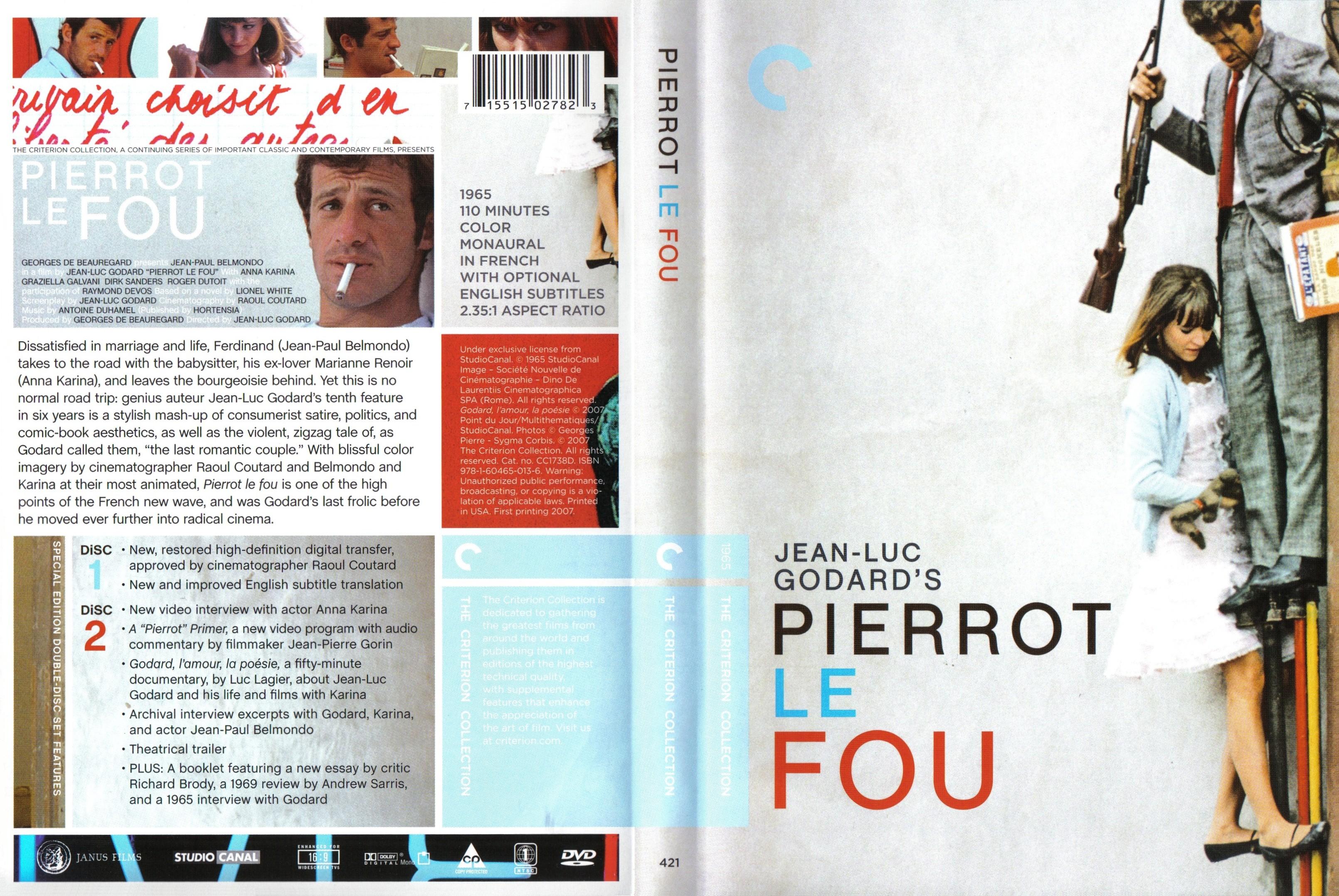 Jaquette DVD Pierrot le fou Zone 1