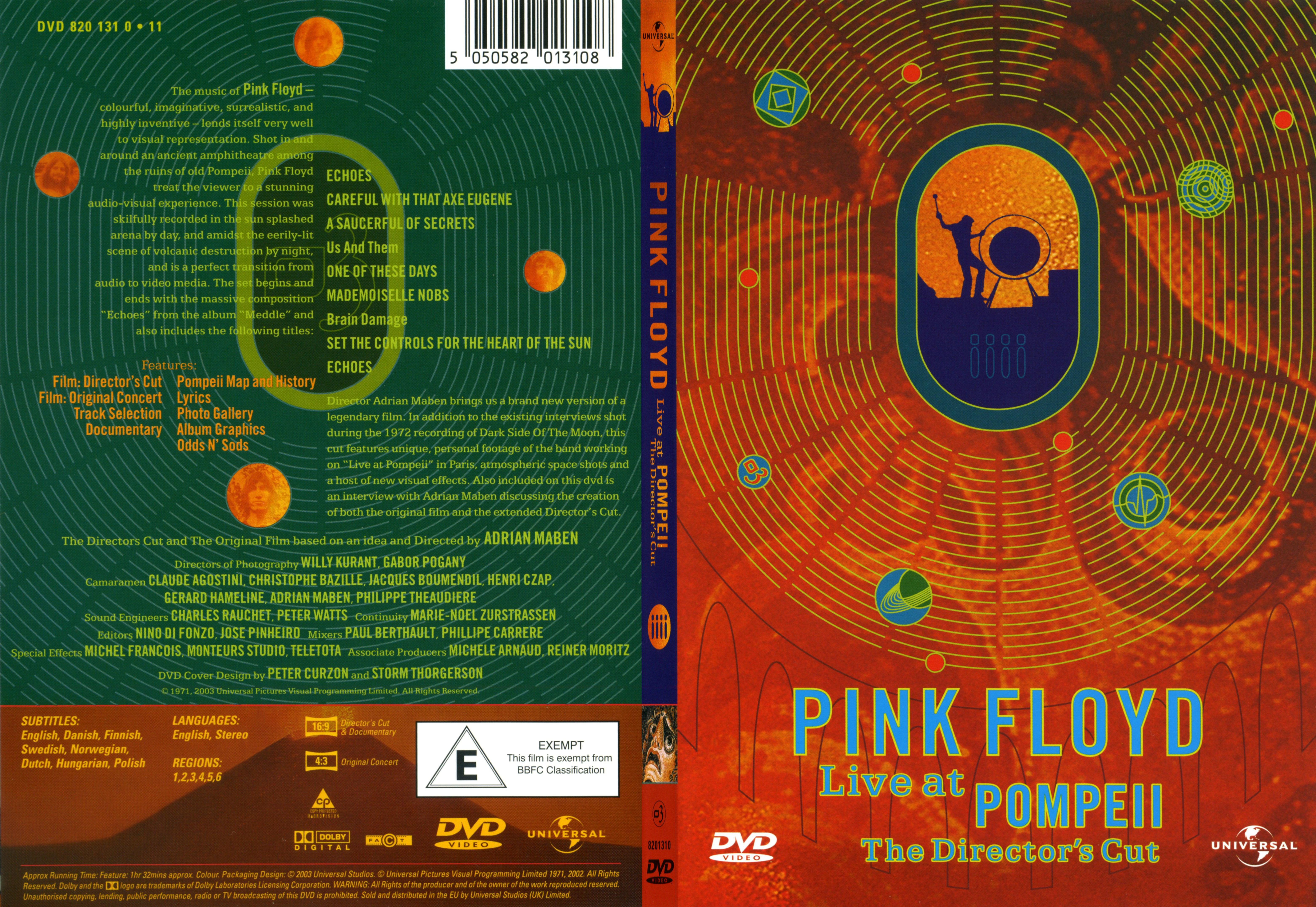 Jaquette DVD Pink Floyd Live at pompei - SLIM