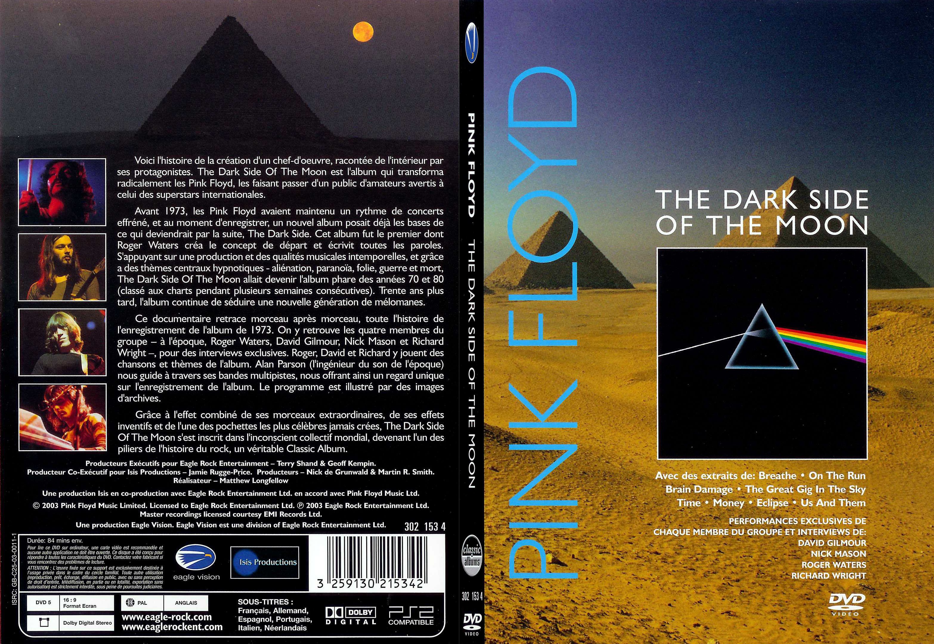 Jaquette DVD Pink floyd the dark side of the moon - SLIM