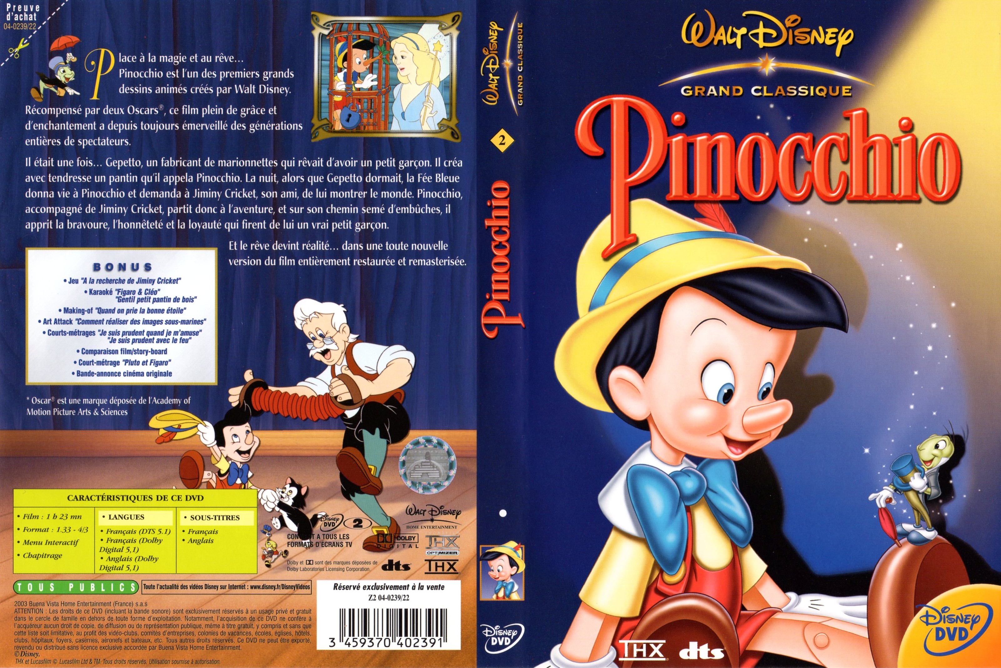Jaquette DVD Pinocchio