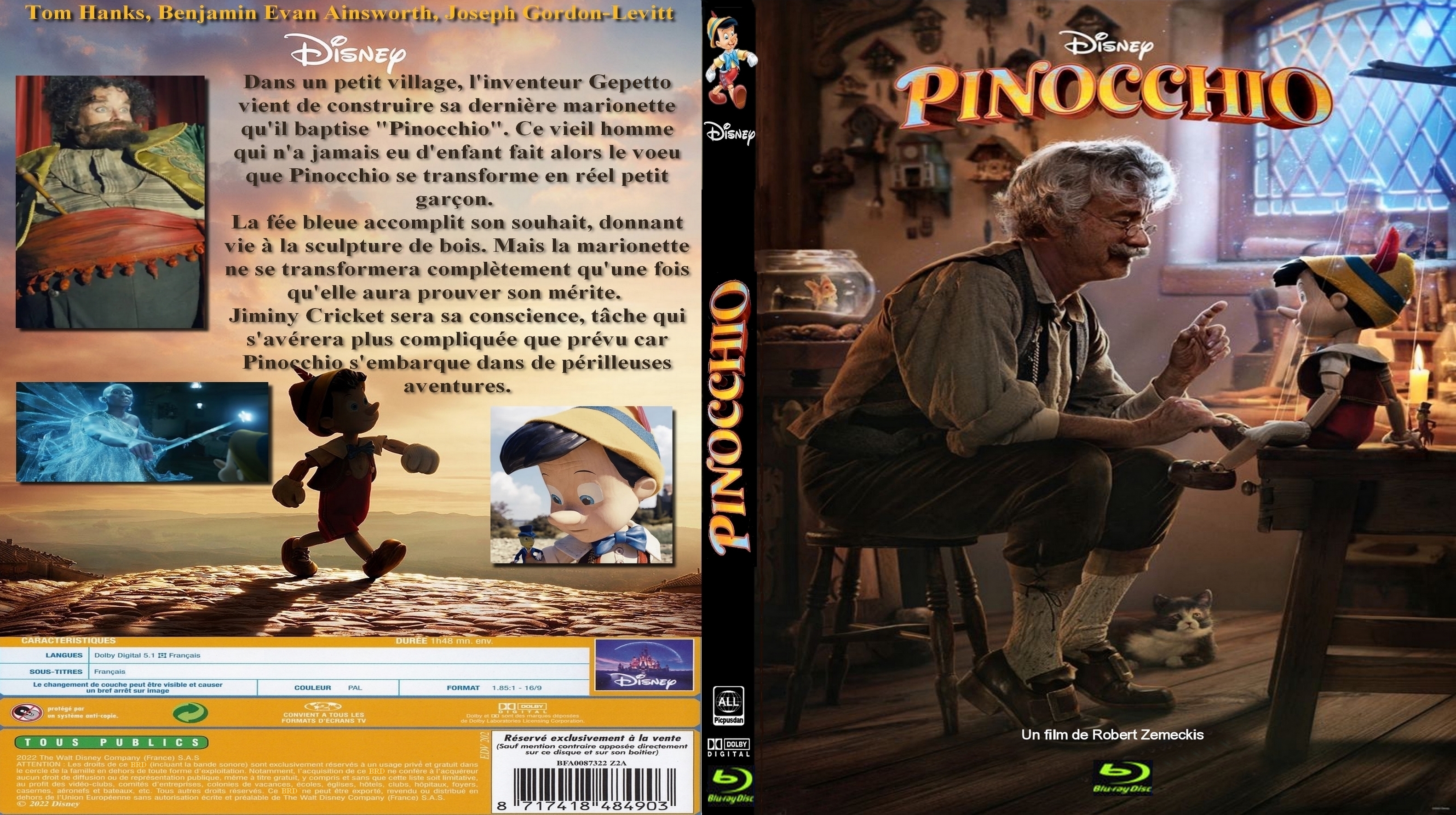 Jaquette DVD Pinocchio 2022 custom (BLU-RAY)