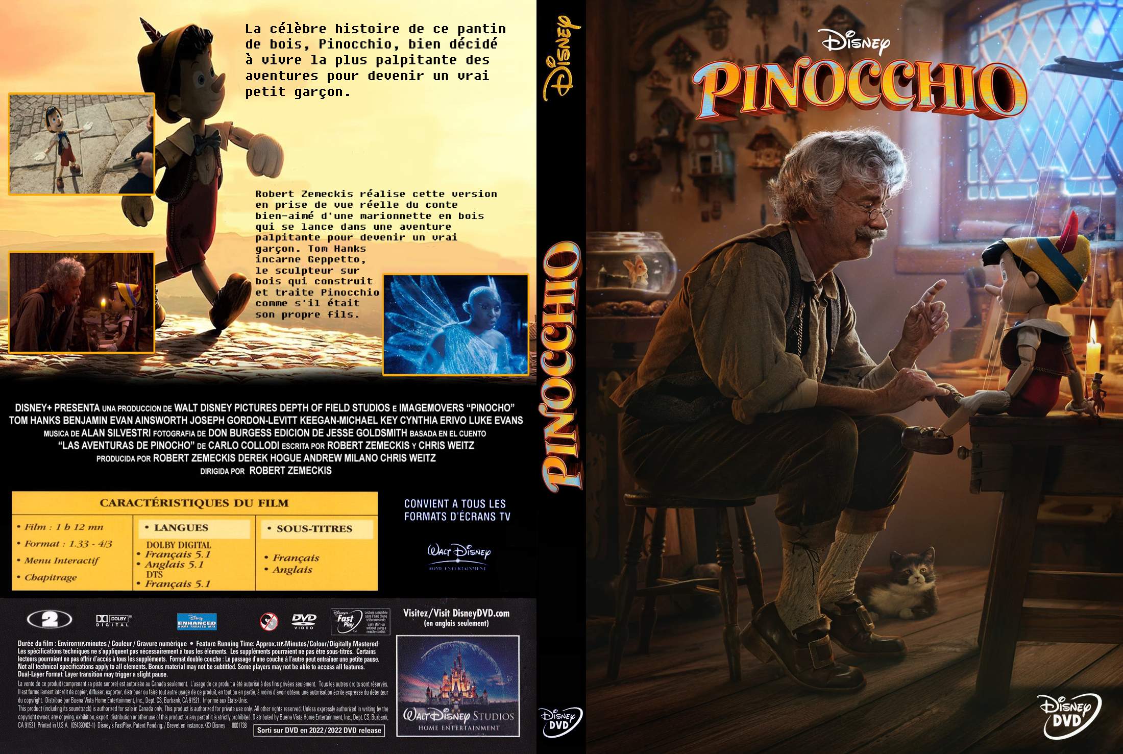 Jaquette DVD Pinocchio (2022) custom