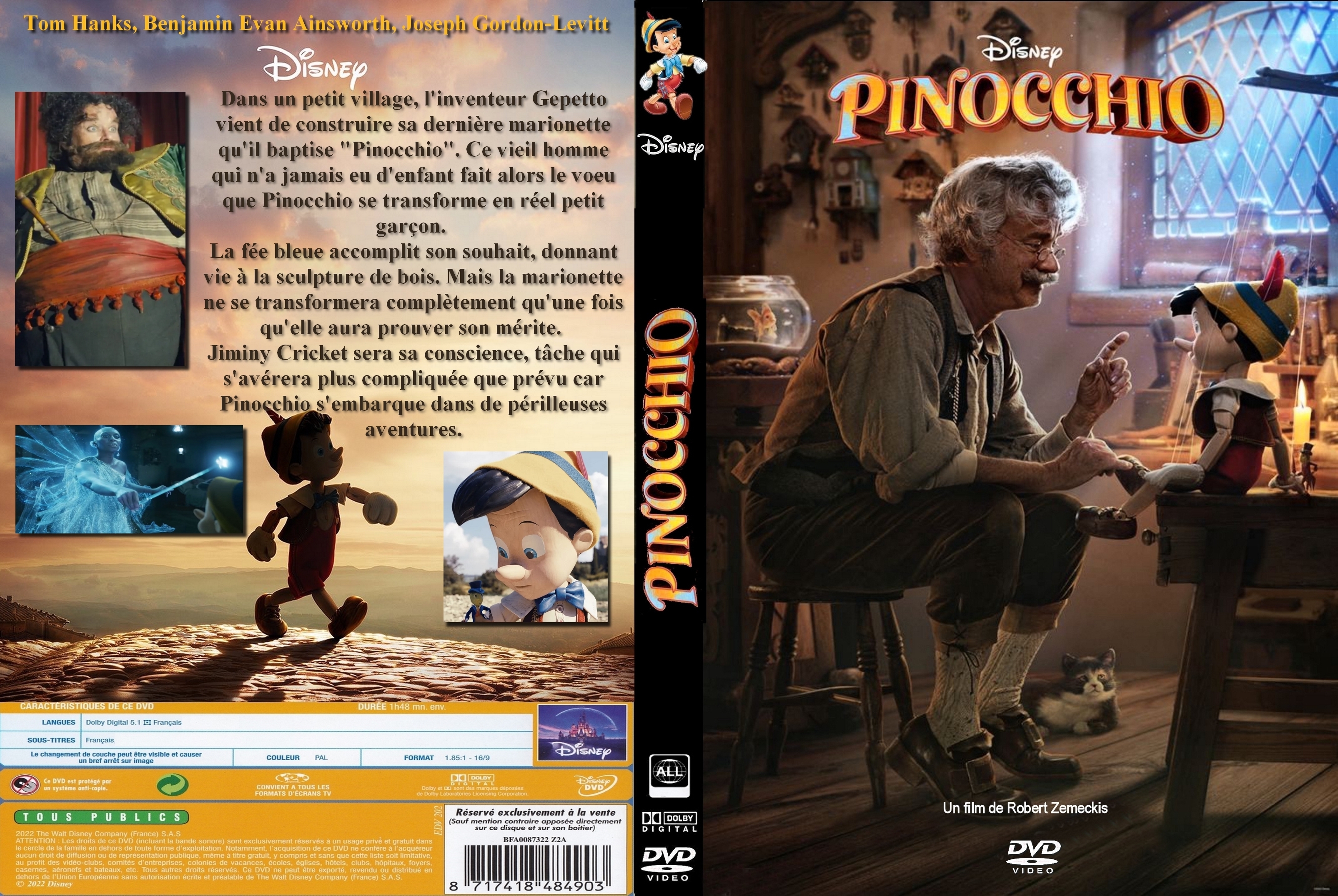 Jaquette DVD Pinocchio (2022) custom v2