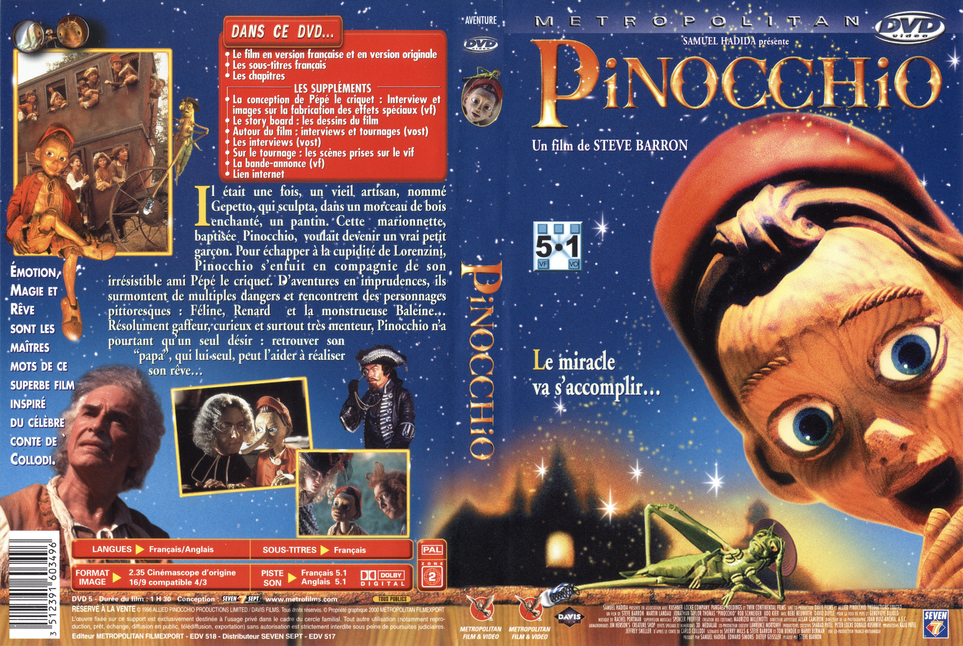Jaquette DVD Pinocchio le film