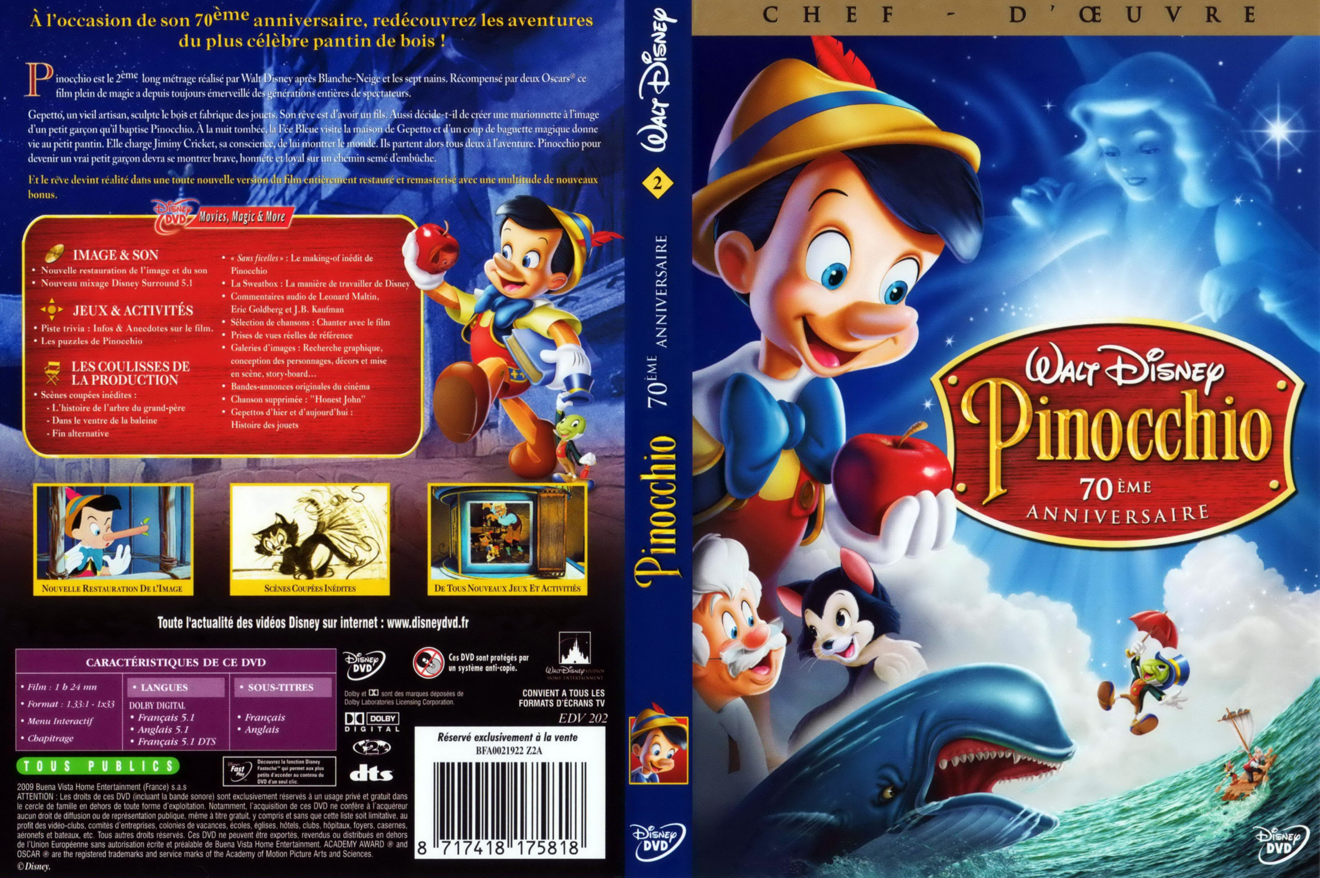 Jaquette DVD Pinocchio v3