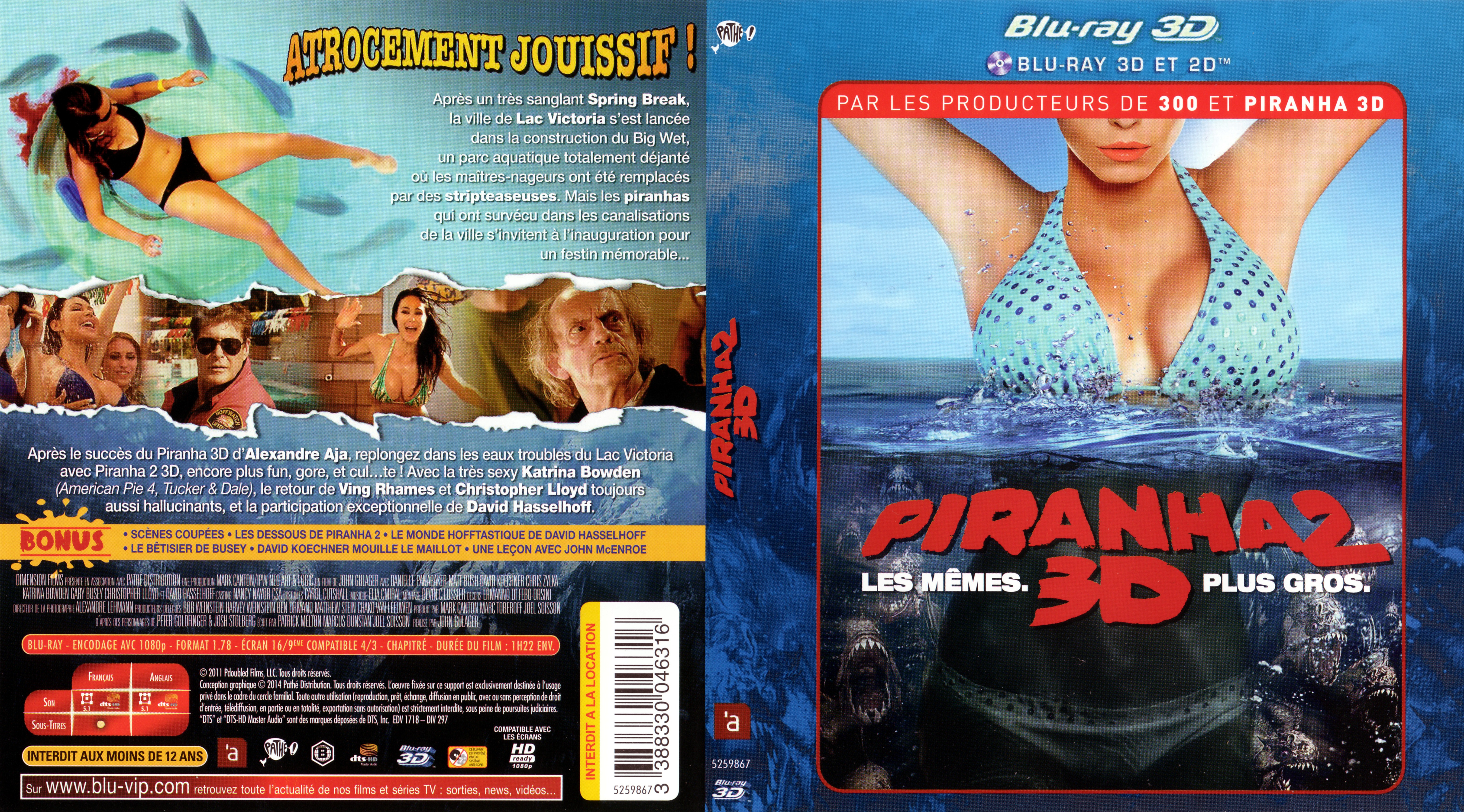 Jaquette DVD Piranha 2 3D (BLU-RAY)
