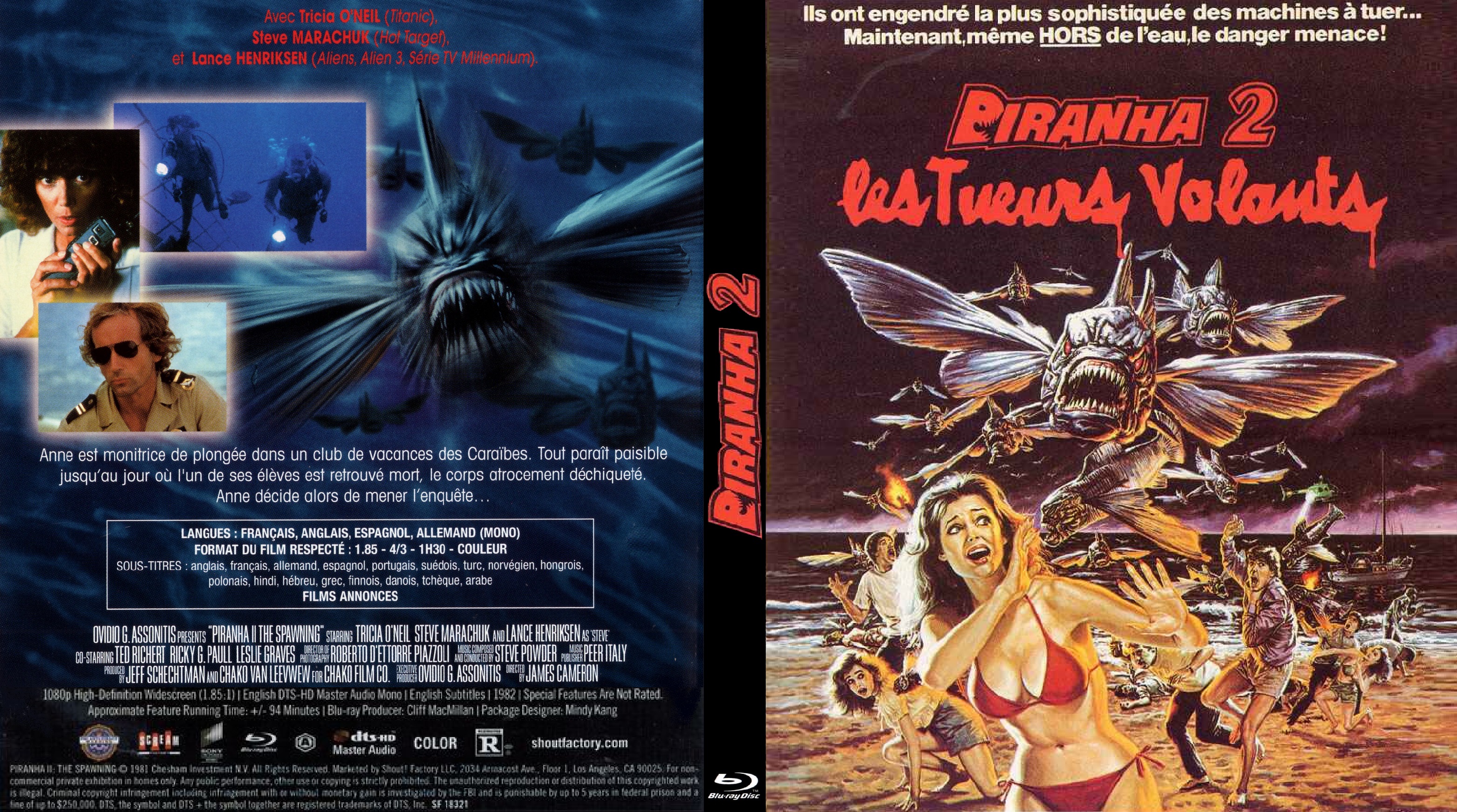 Jaquette DVD Piranha 2 (1981) custom (BLU-RAY)